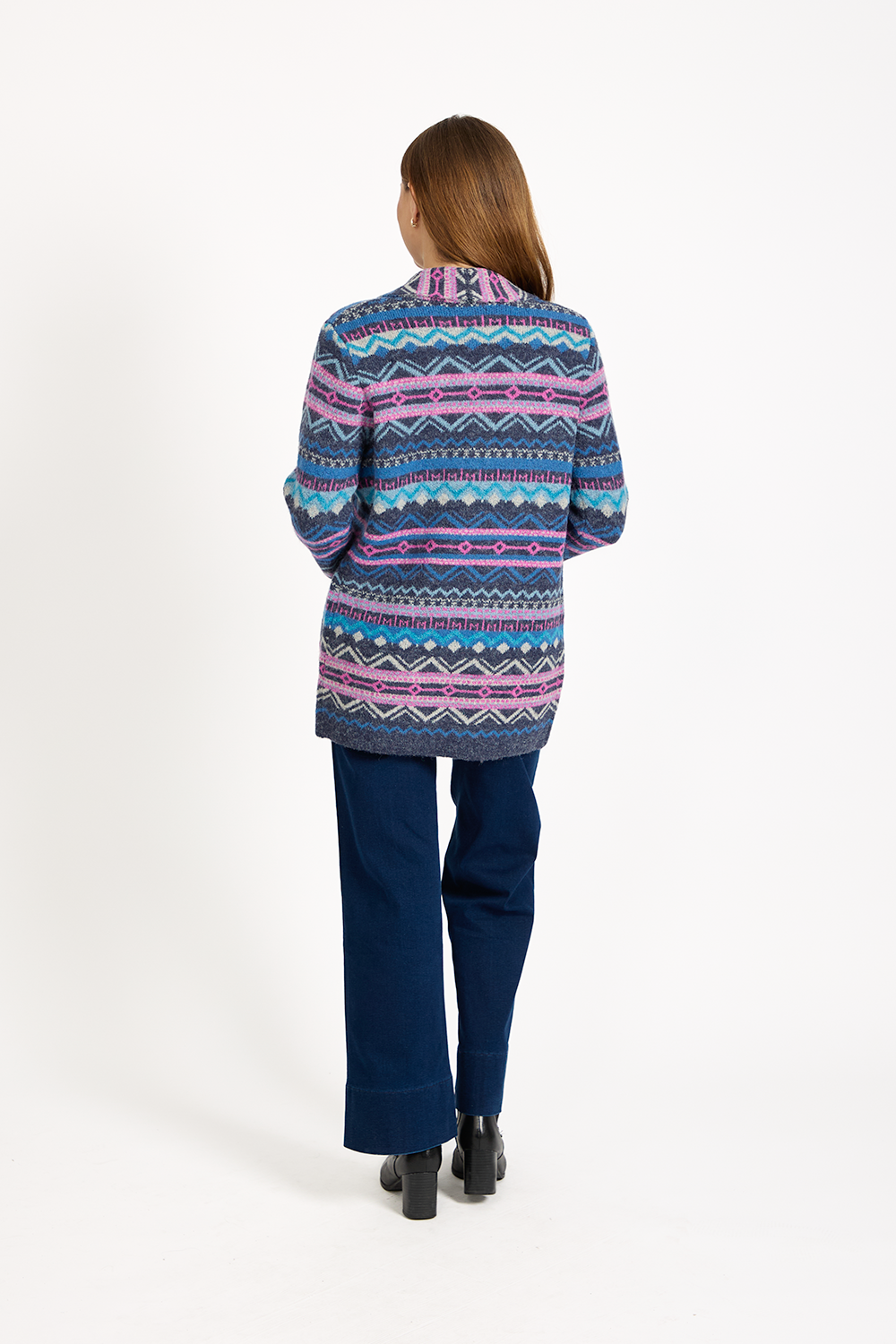 Aztec Print Pocket Detail Longline Cardigan