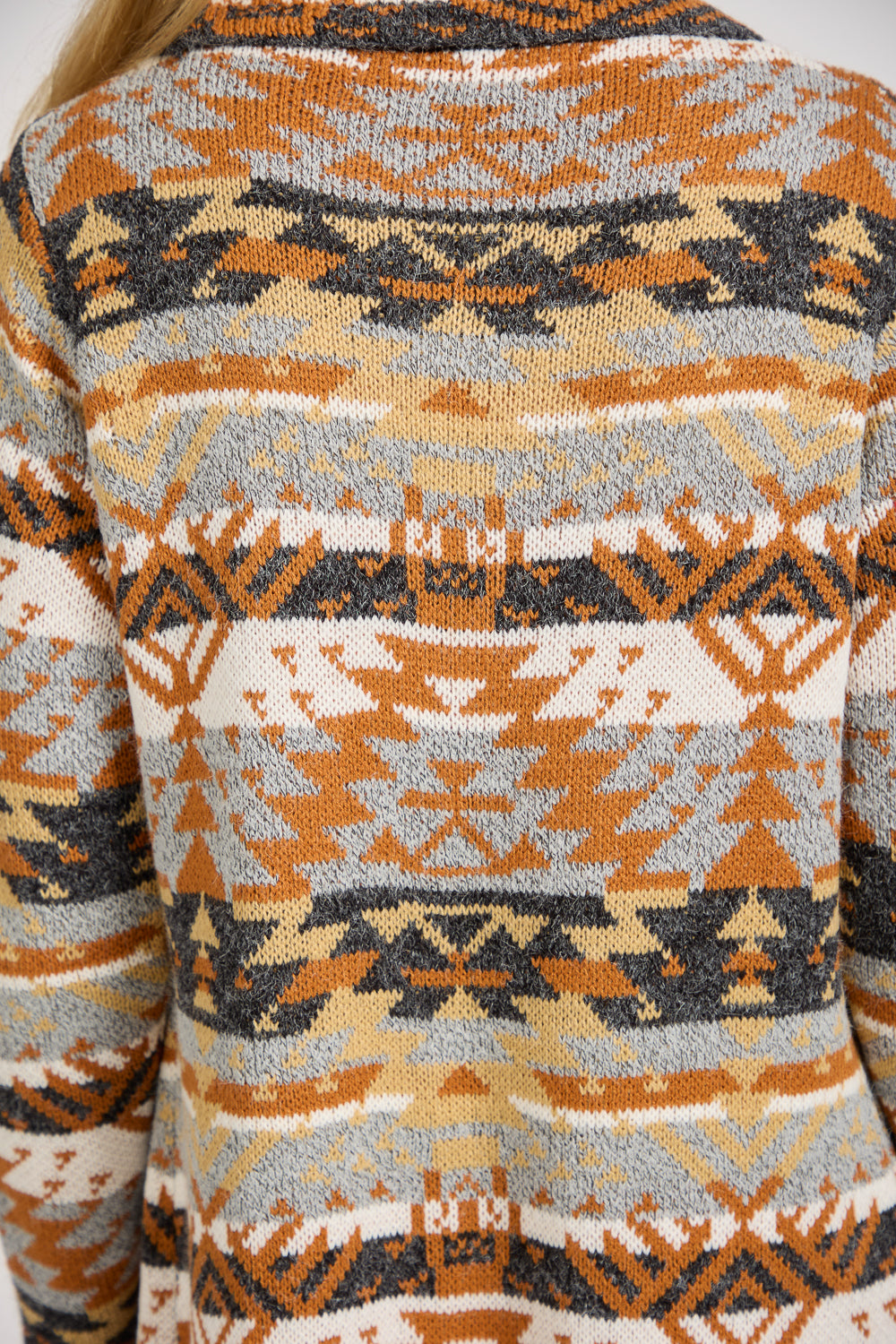 Fringed Aztec Longline Cardigan