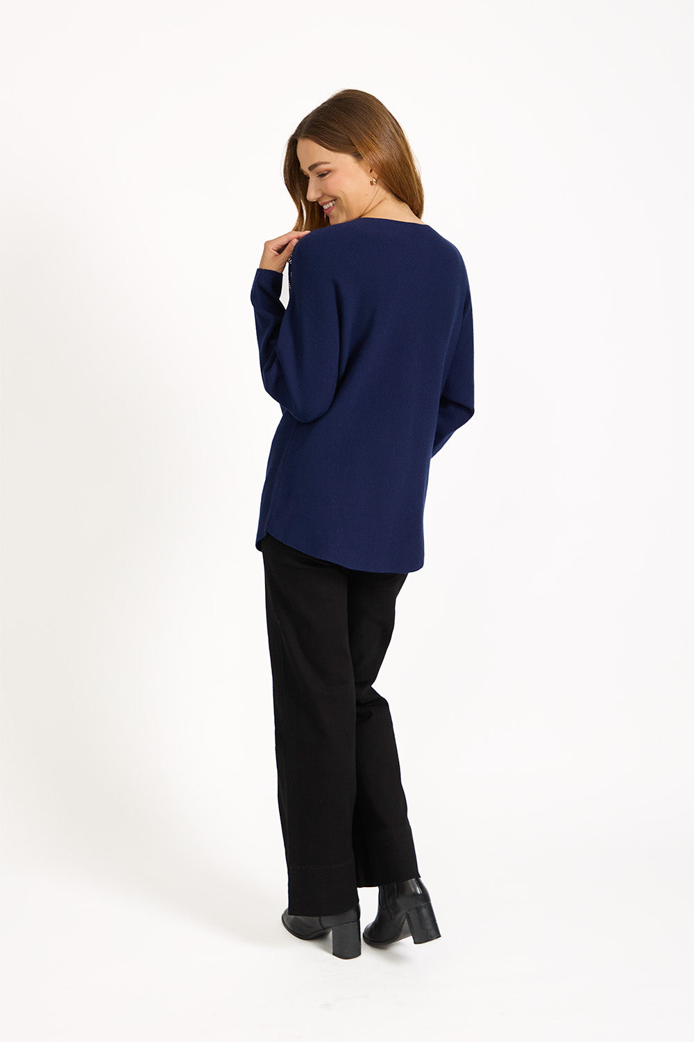 Leaf Diamanté Embellished Batwing Jumper