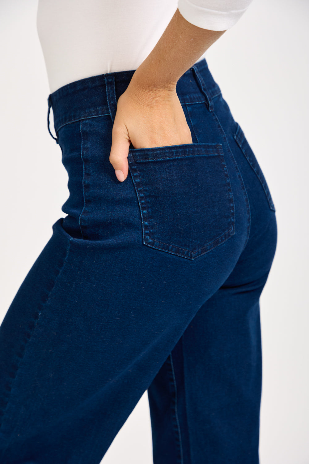 Denim Wash Wide Leg Jeans