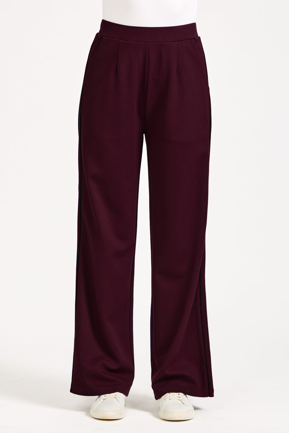 Wide Leg Piped Seam Trousers