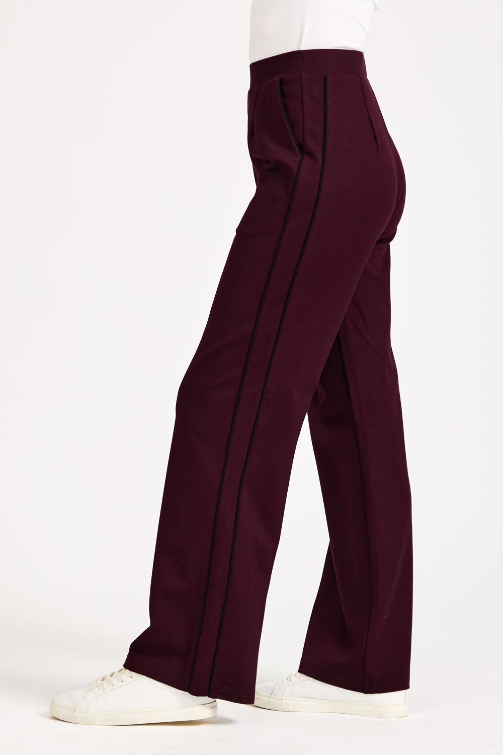 Wide Leg Piped Seam Trousers