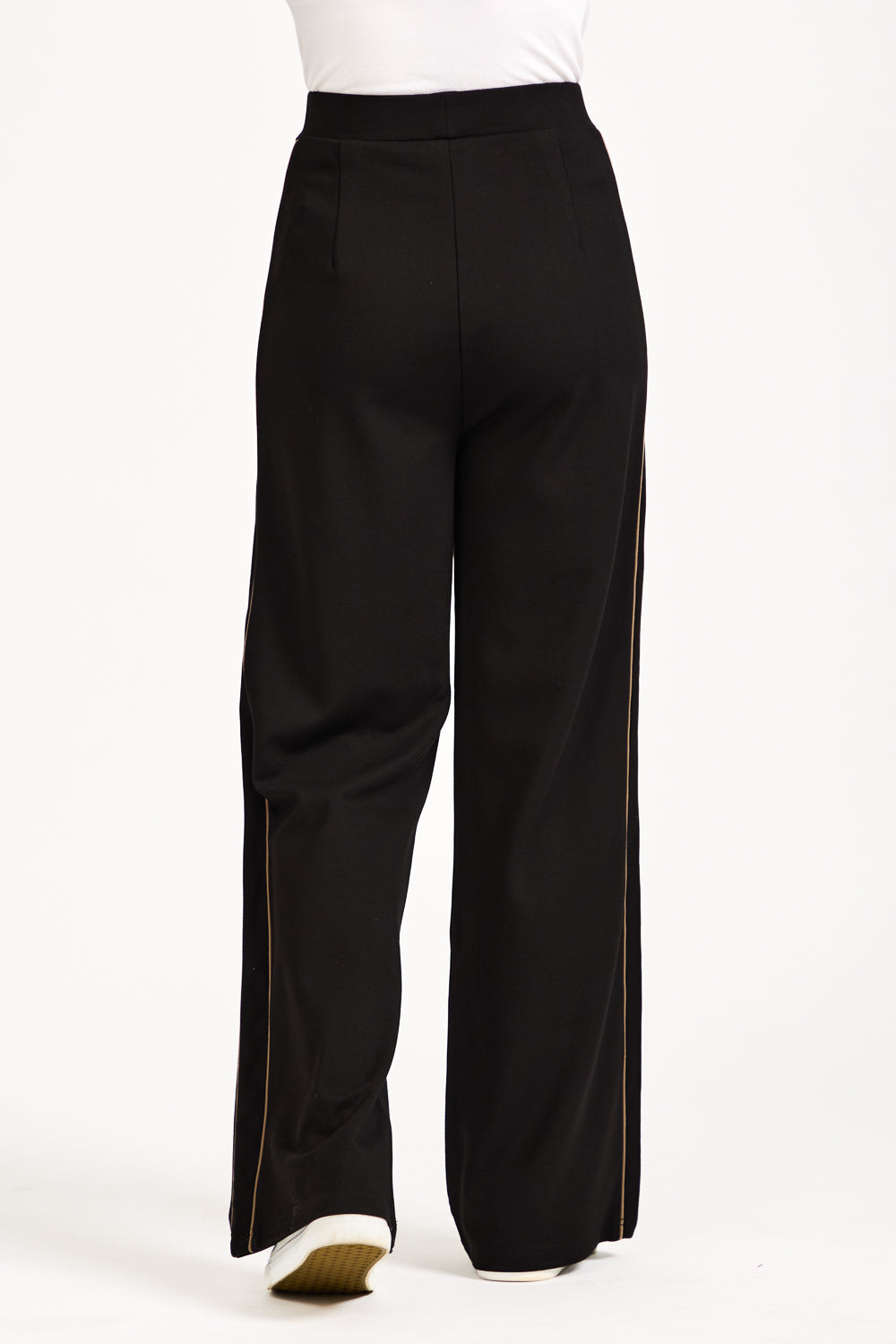 Wide Leg Piped Seam Trousers