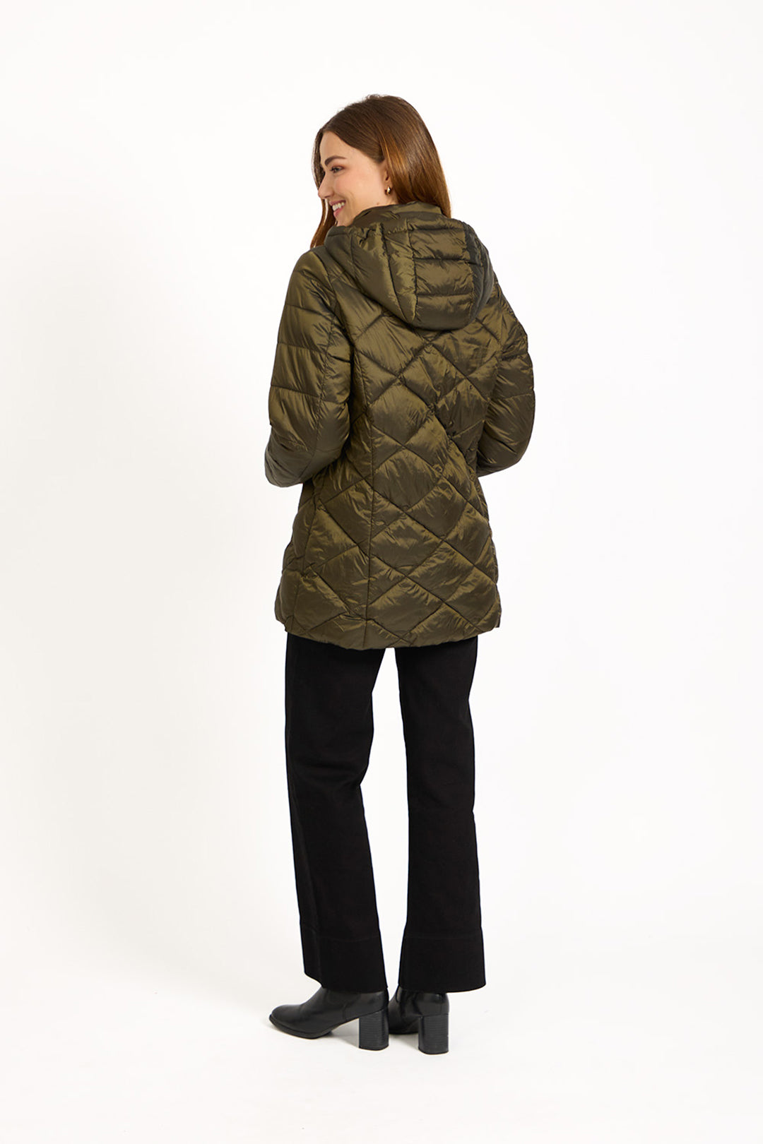 Diamond Quilted Jacket With Adjustable Hood
