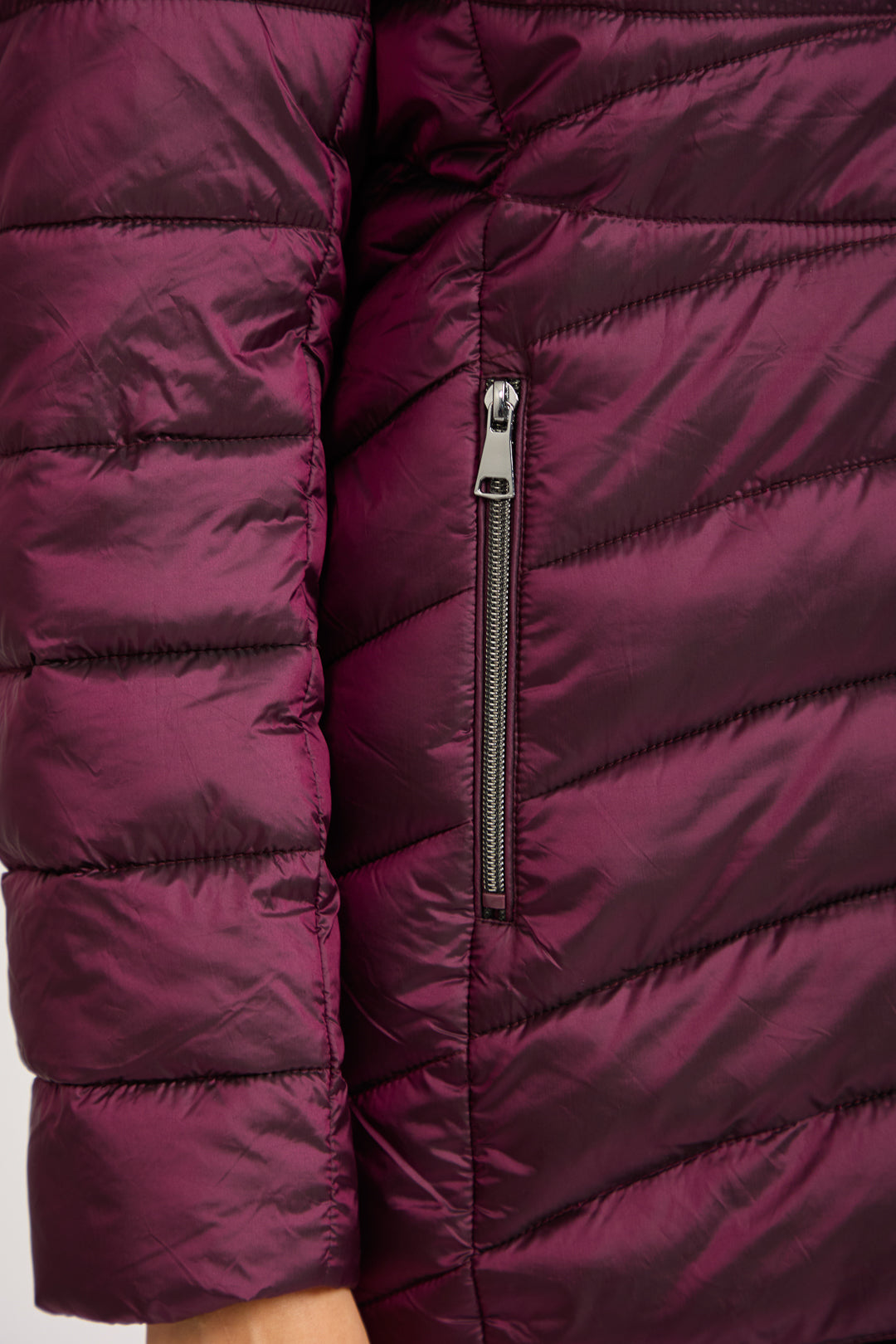 Quilted Jacket With Detachable Fur Hood