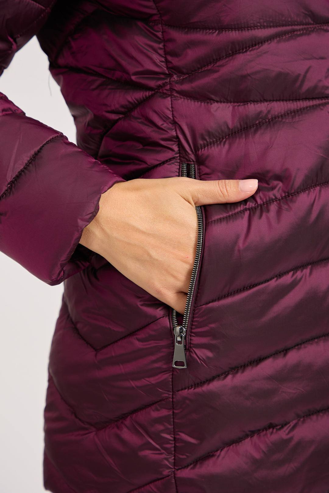 Quilted Jacket With Detachable Fur Hood