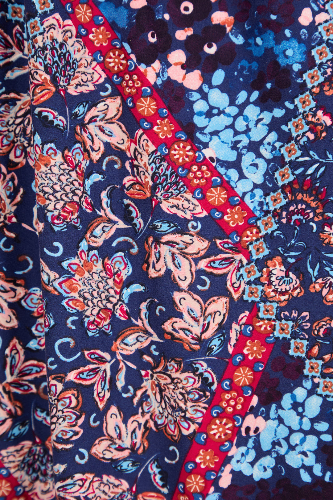 Floral Print Shirred Soft Touch Bodice Midi Dress