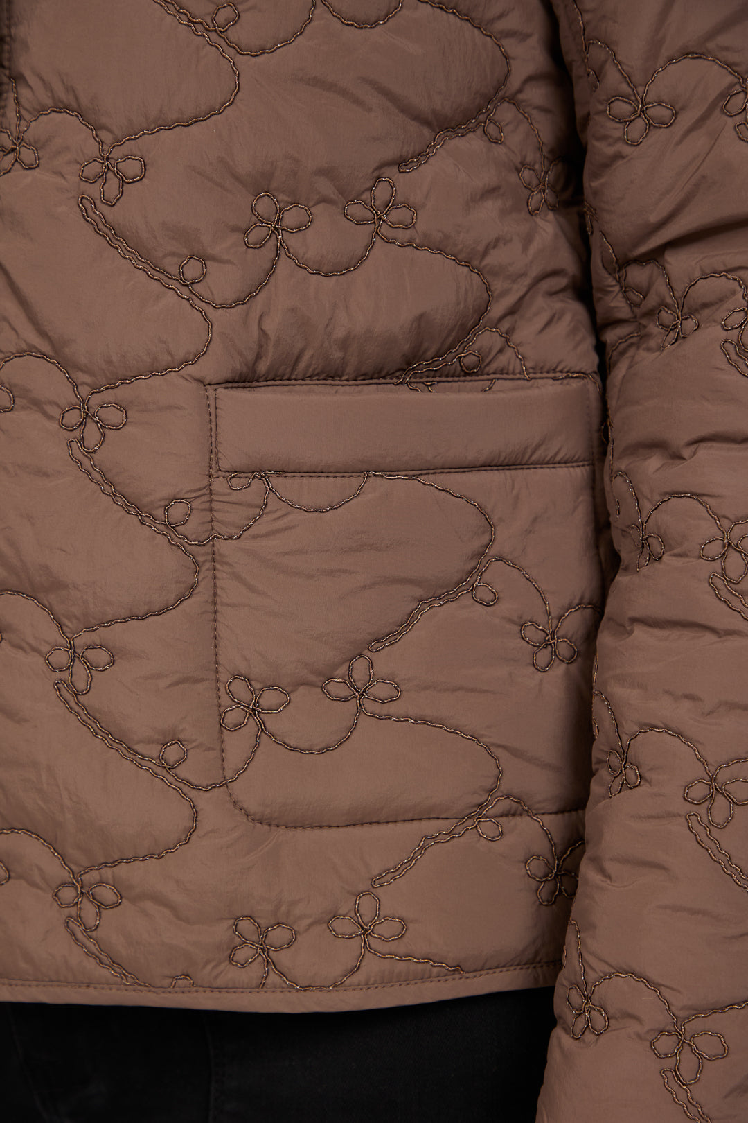 Embroidered Quilted Boxy Jacket
