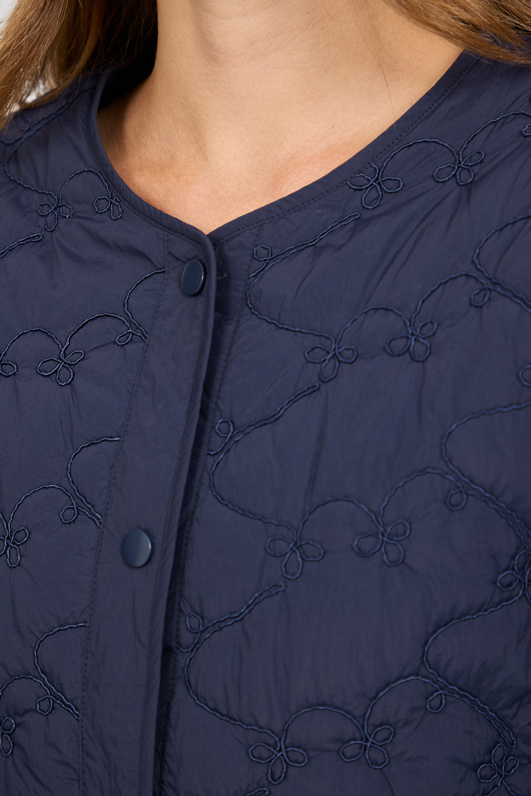 Embroidered Quilted Boxy Jacket
