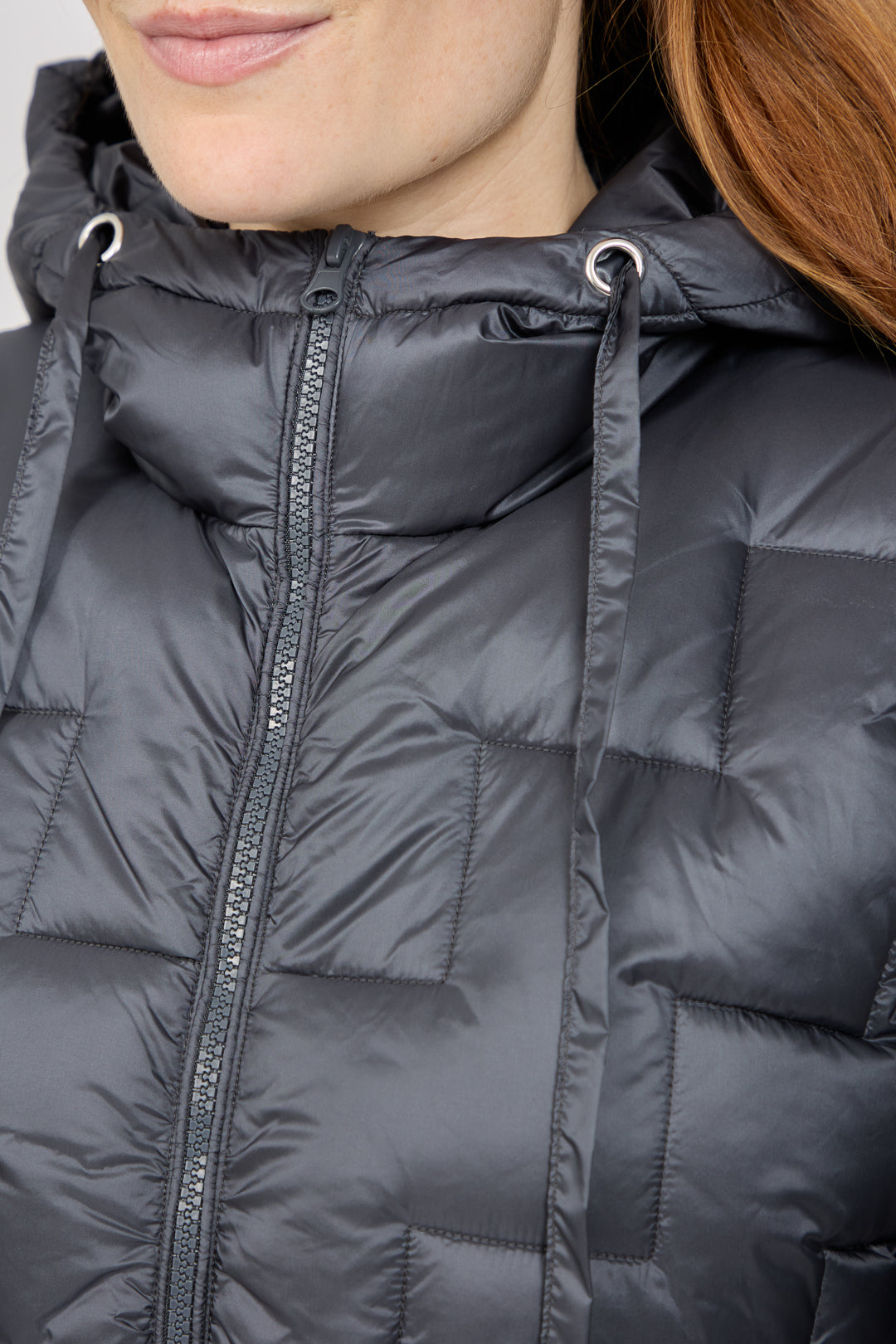 Padded Hooded Jacket with Ribbed Sleeves