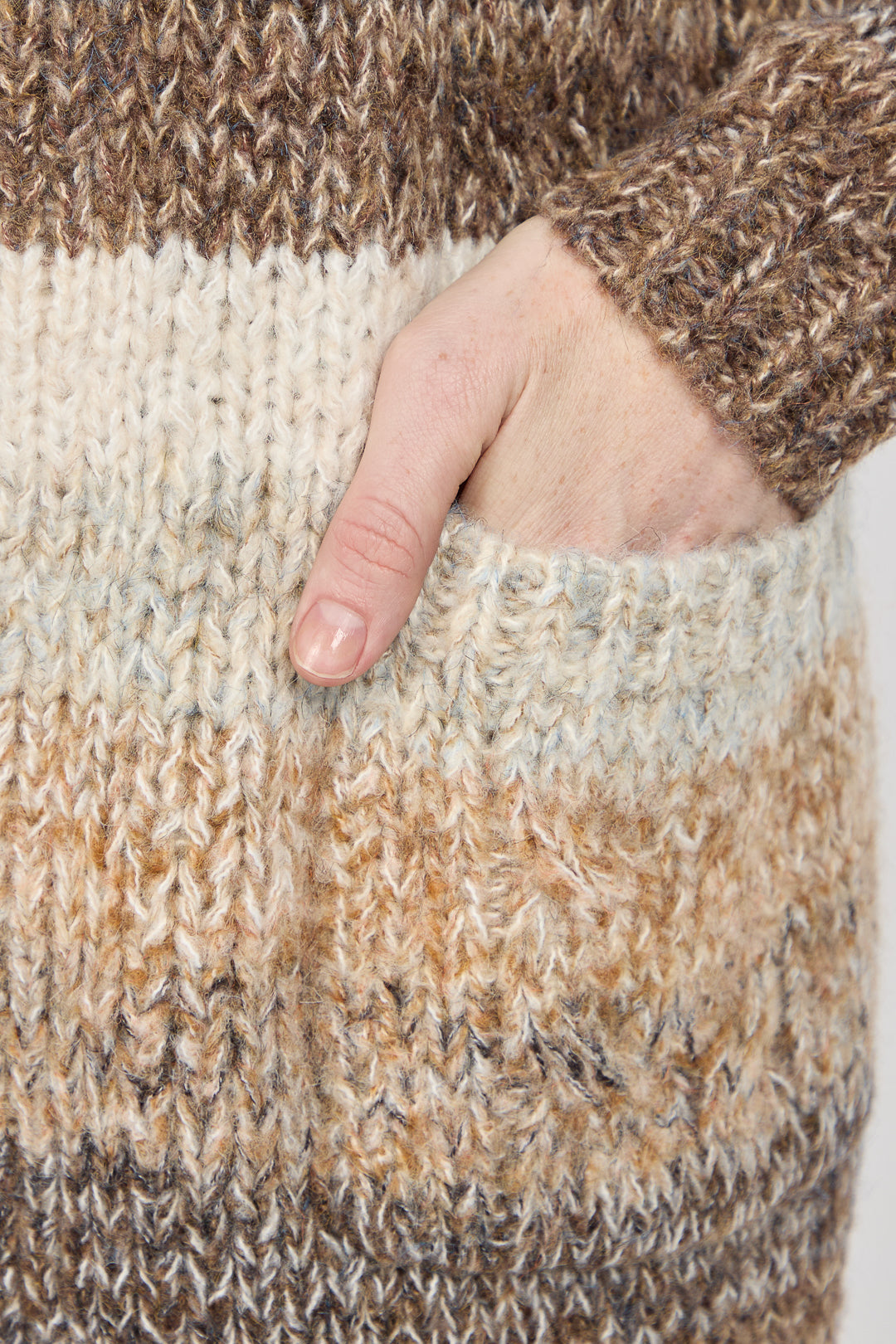 Cable-Knit Stripe Cardigan