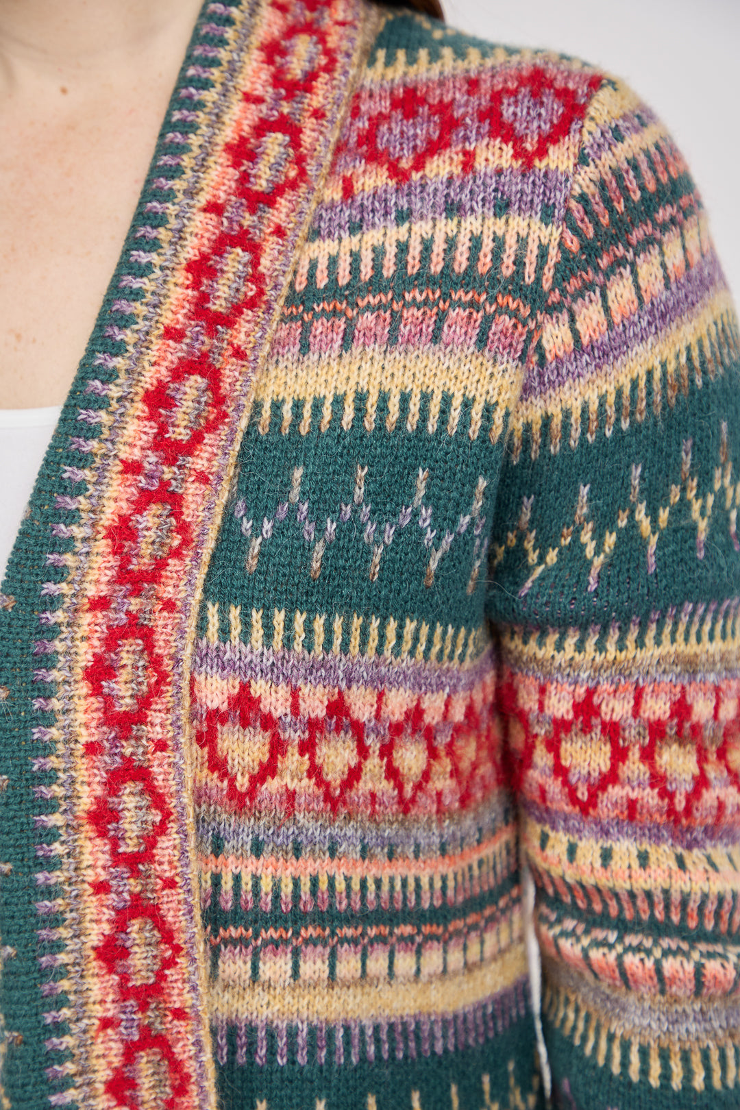 Fair Isle Longline Knit Cardigan