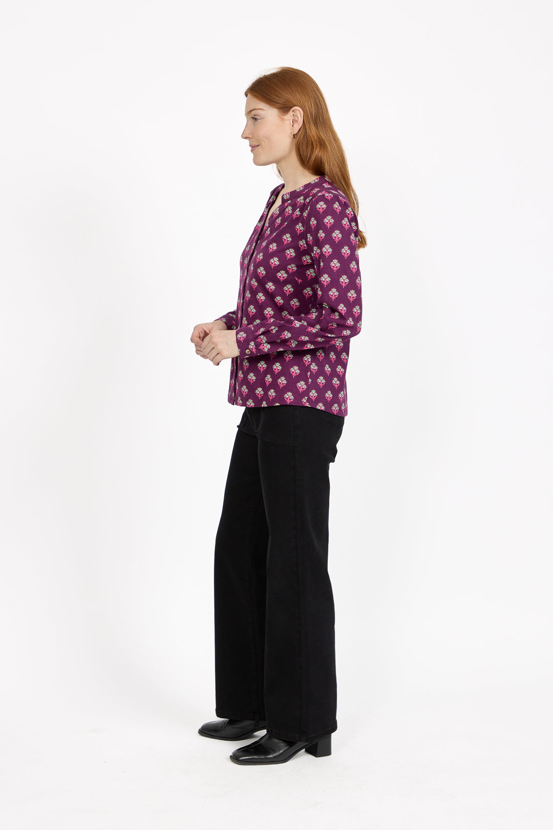 Leaf Print Cotton Shirt
