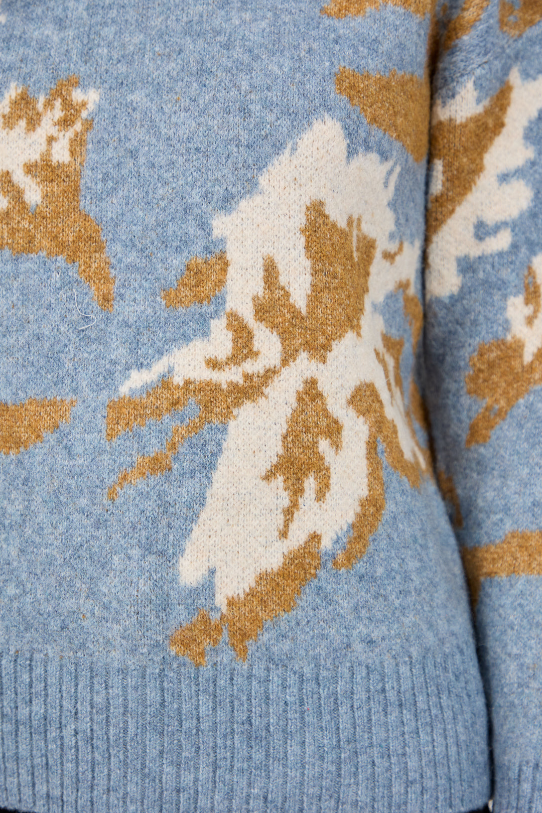 Floral Jacquard Crew Neck Knit Jumper