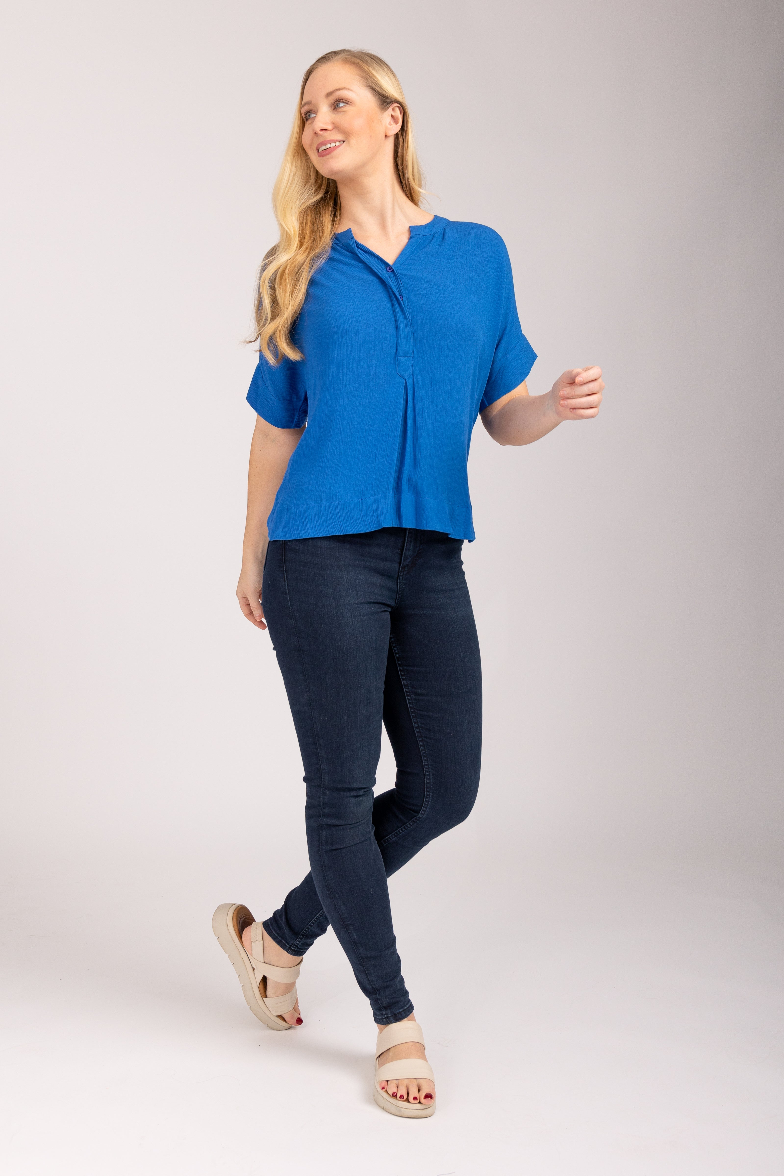 V-Neck Button Blouse