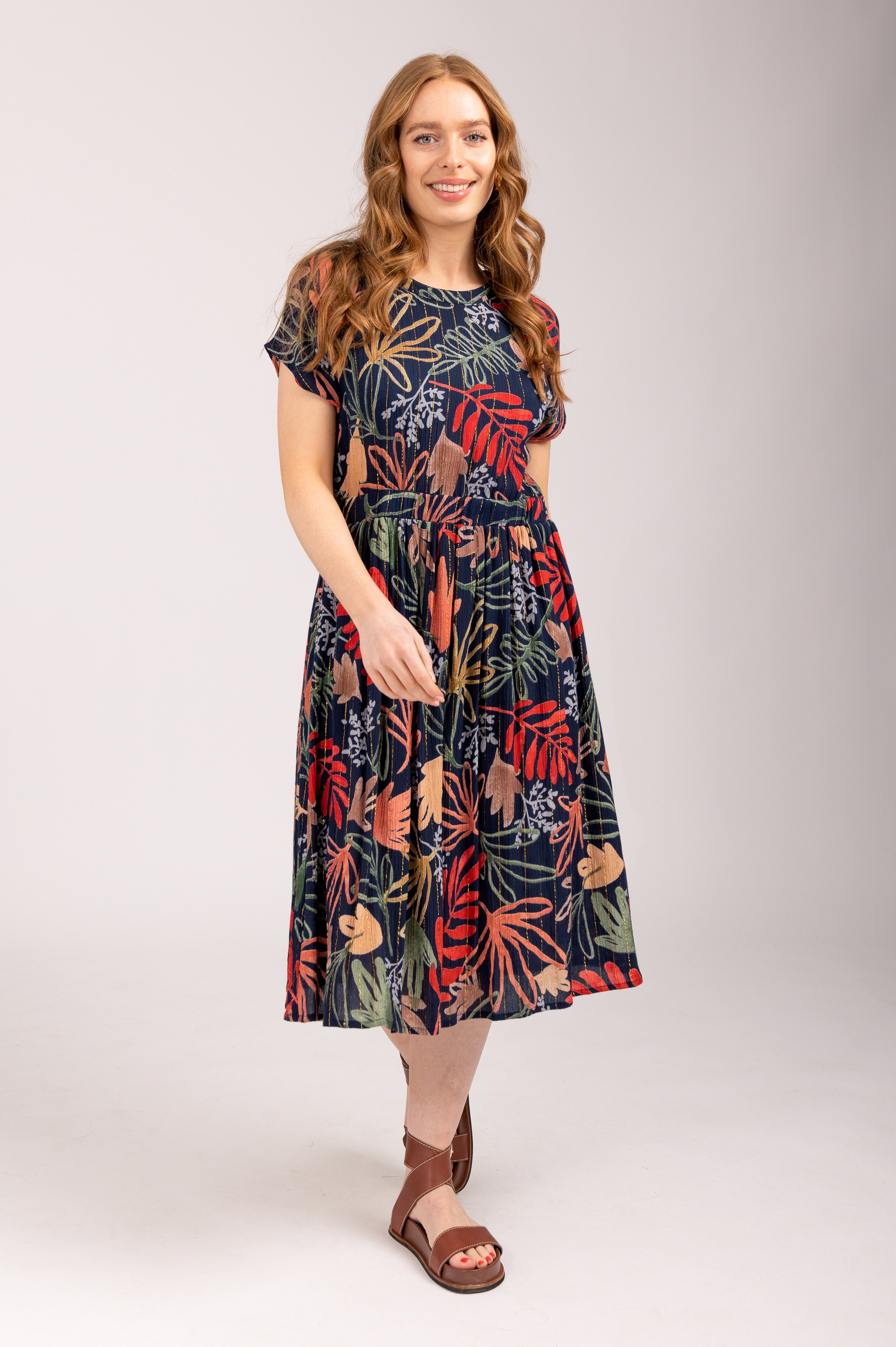 Printed Crinkle Dress | Mudflower