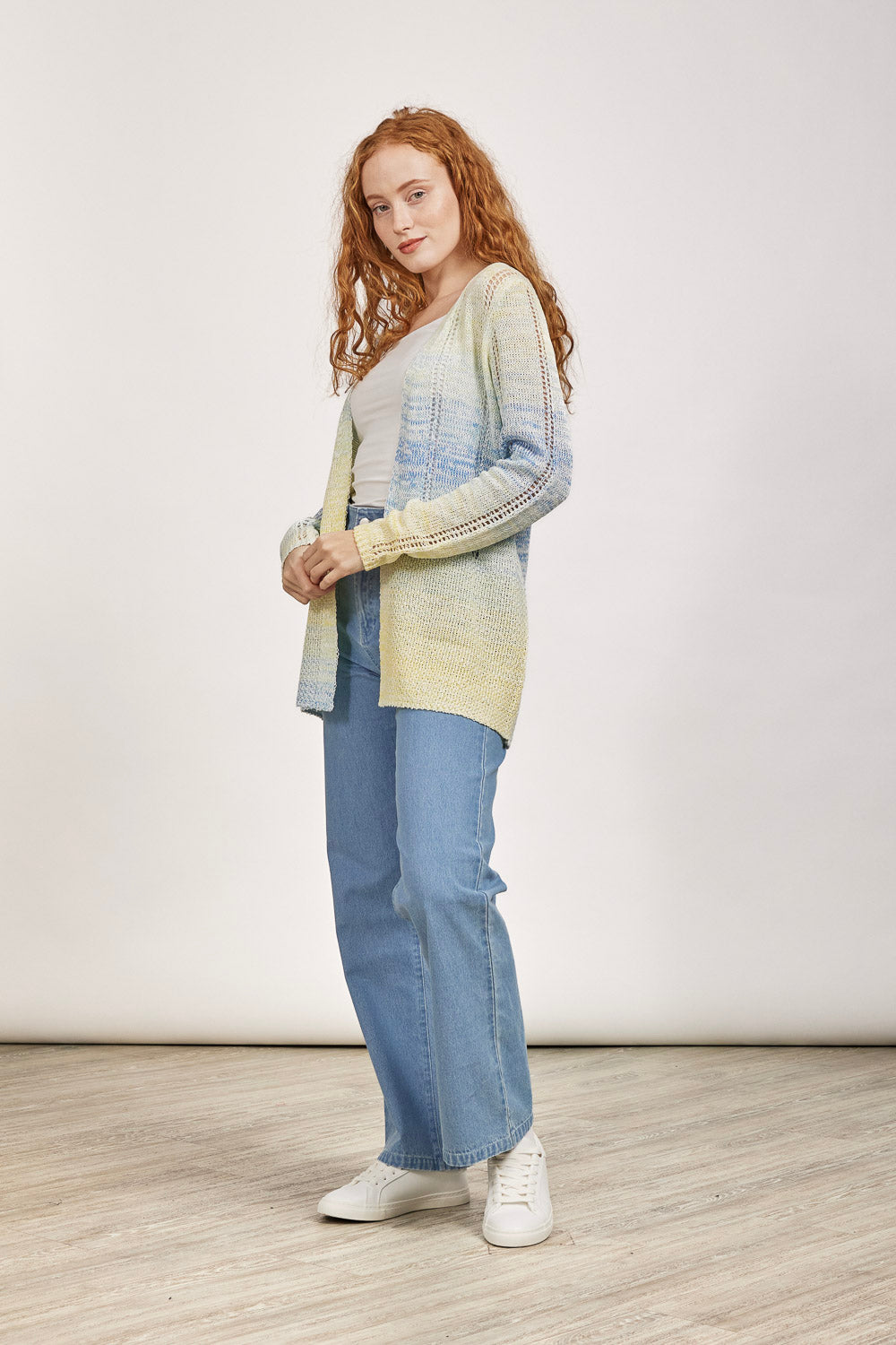 Space Dye Pointelle Cardigan