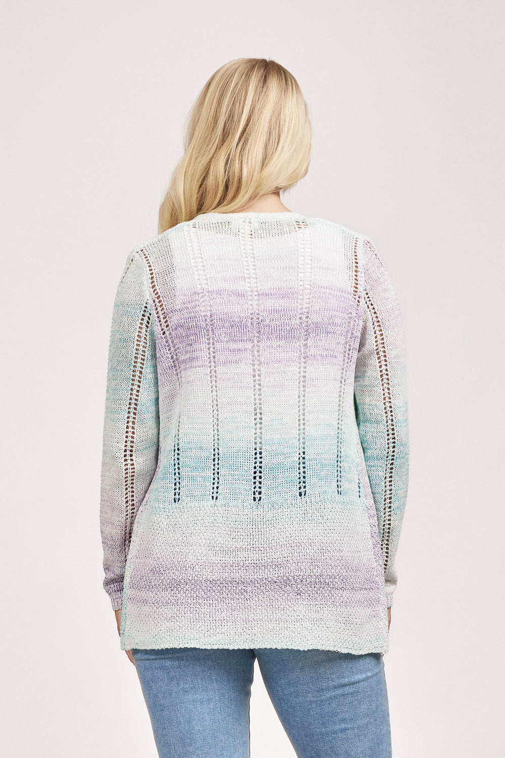 Space Dye Pointelle Cardigan