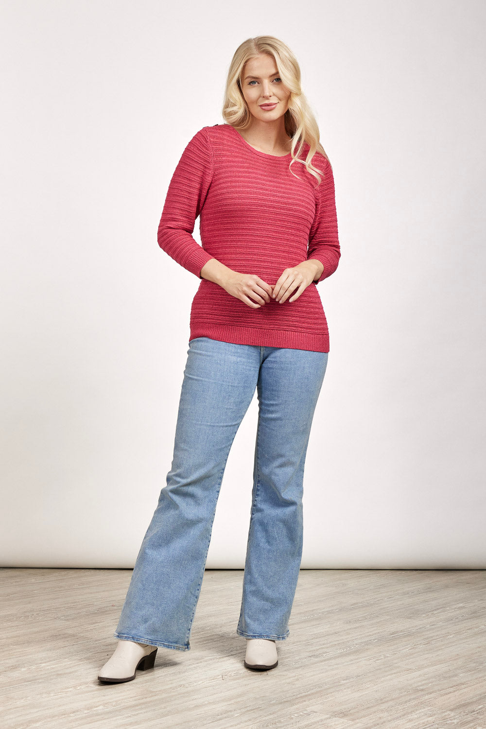 Boat Neck Tape Yarn Jumper