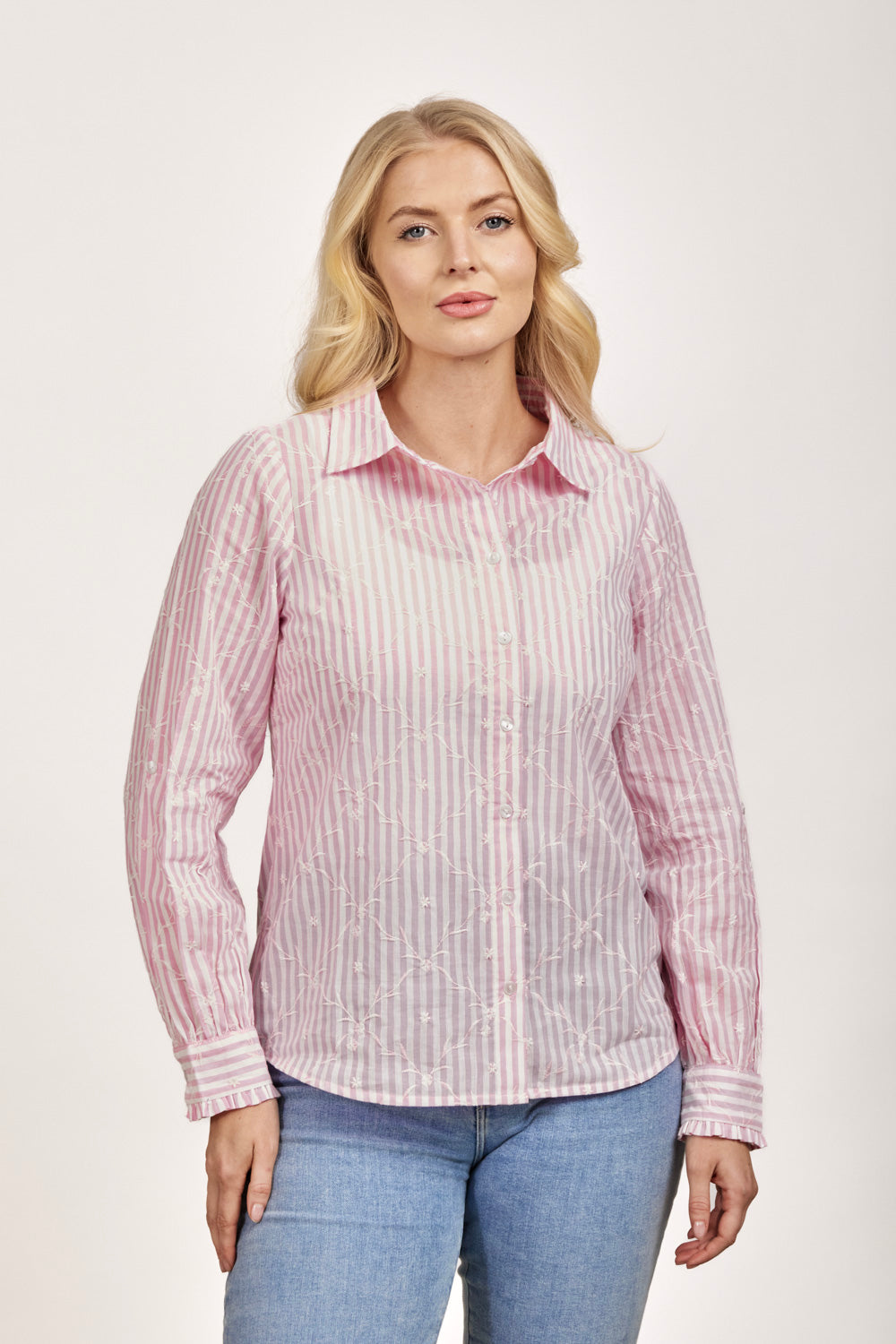 Embroidered Pinstripe Shirt
