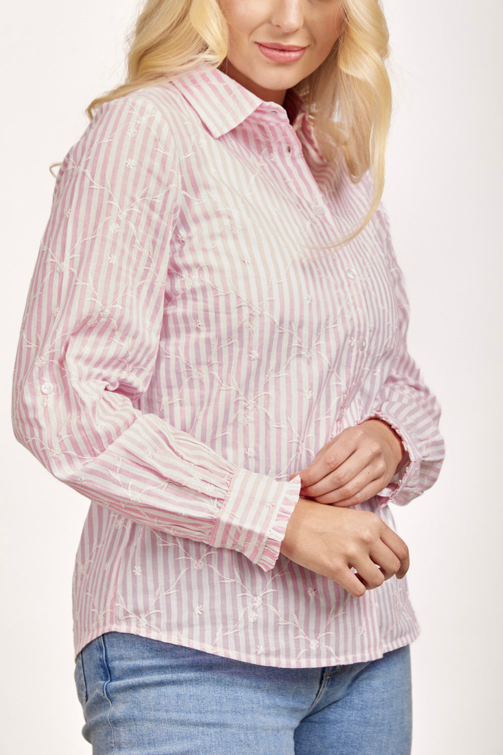 Embroidered Pinstripe Shirt