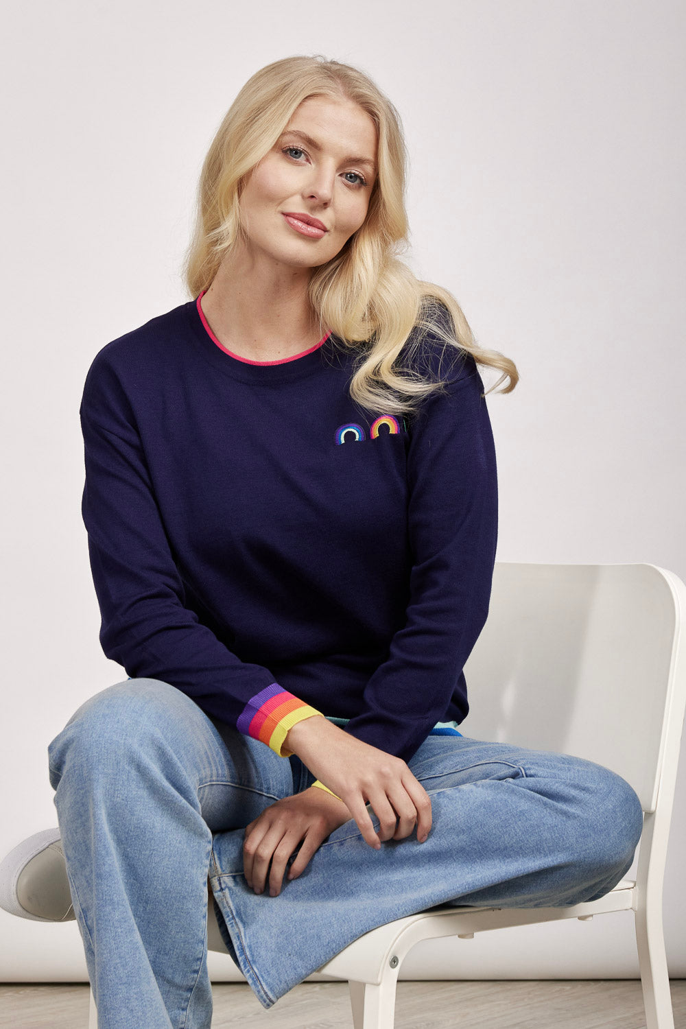 Rainbow Drop Shoulder Jumper