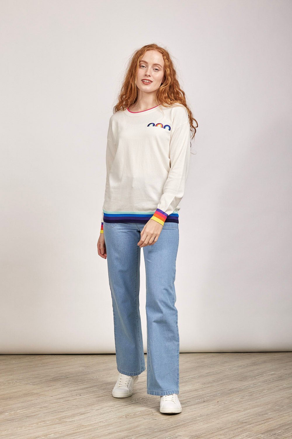 Rainbow Drop Shoulder Jumper
