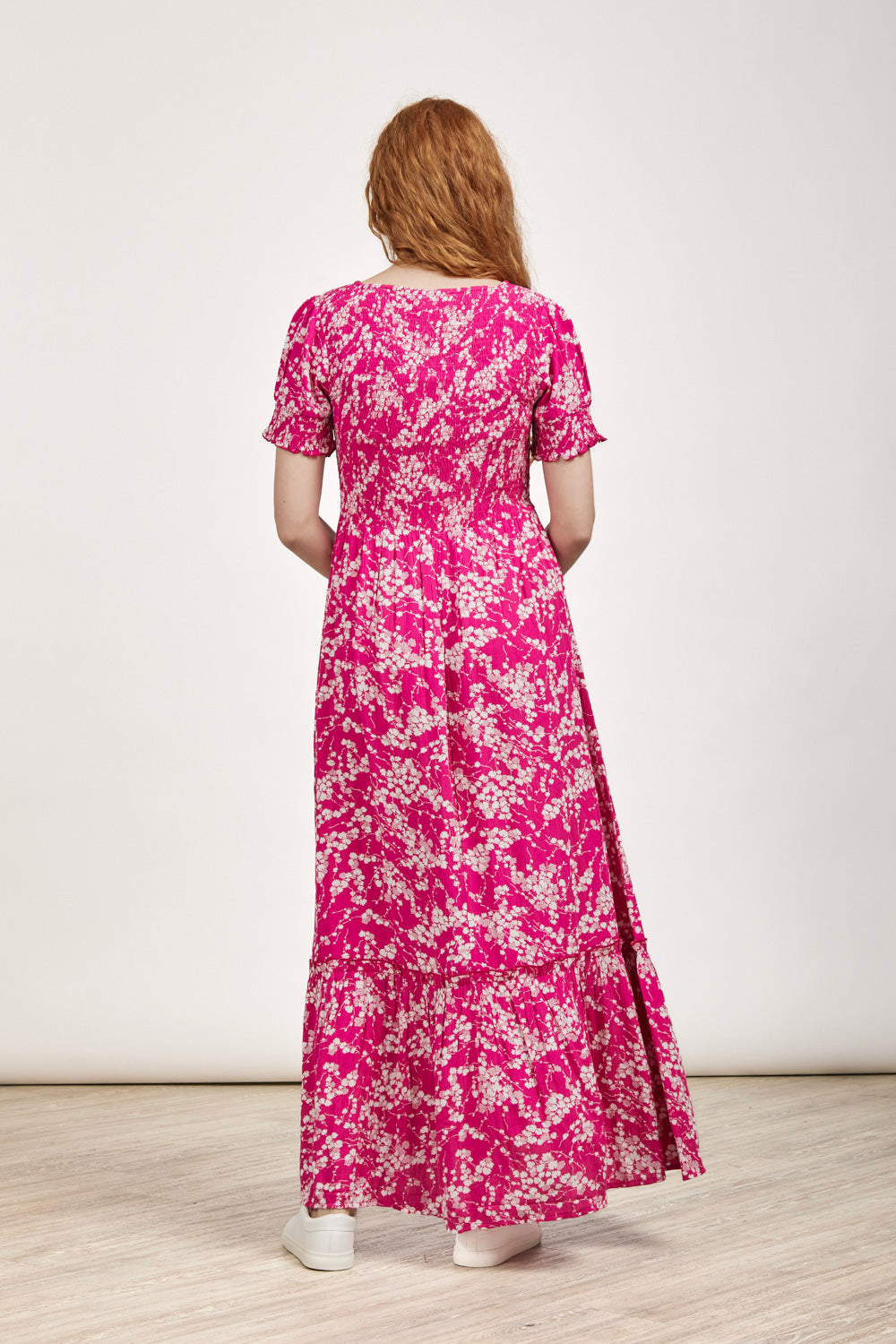 Leaf Print Maxi Dress