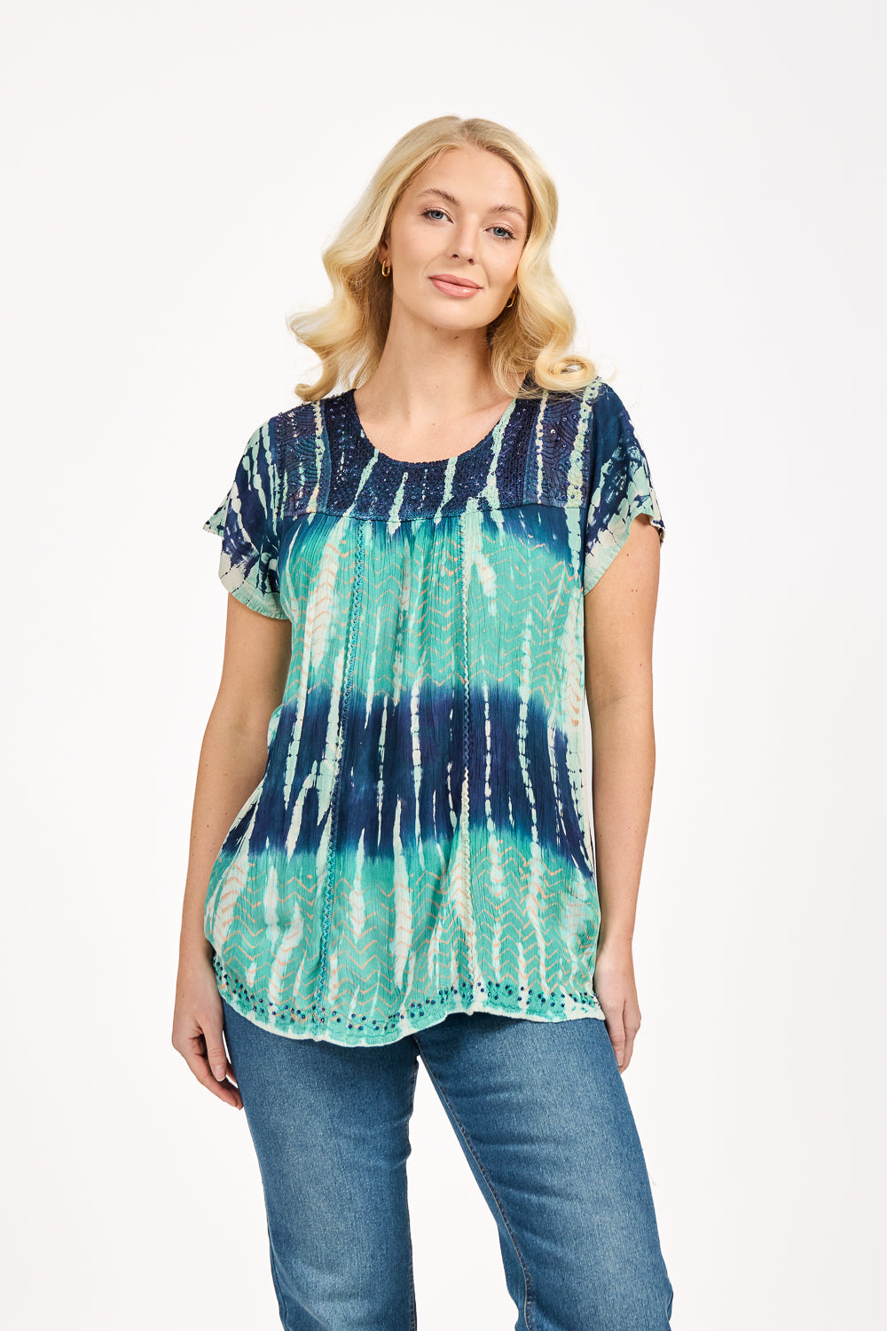 Tie Dye Embellished Top