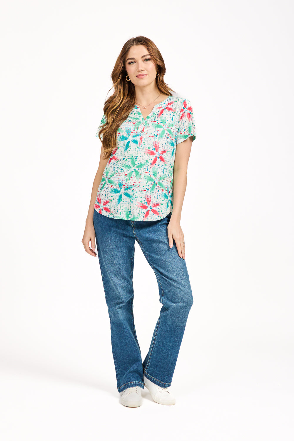 Floral Splash Print Top