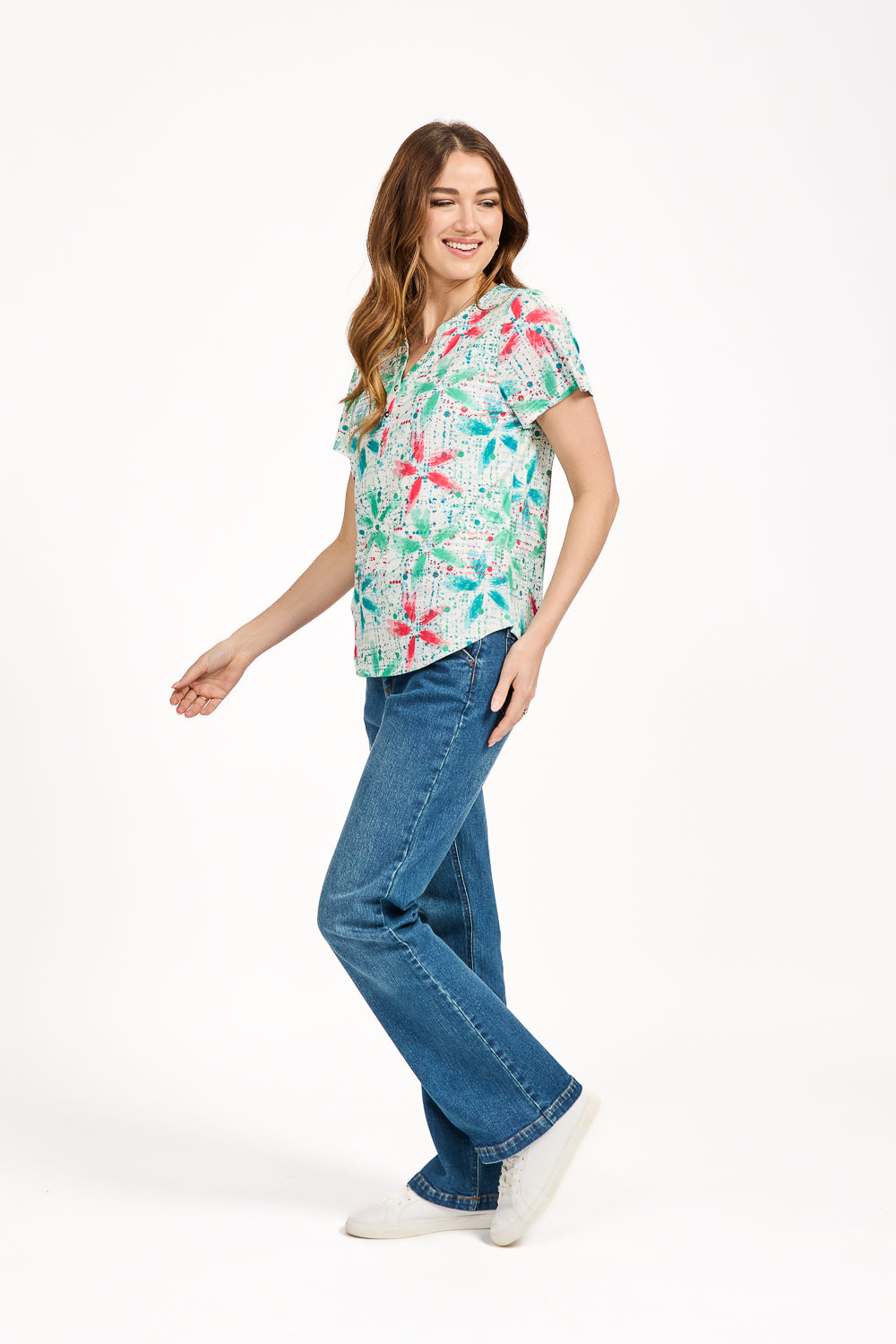 Floral Splash Print Top