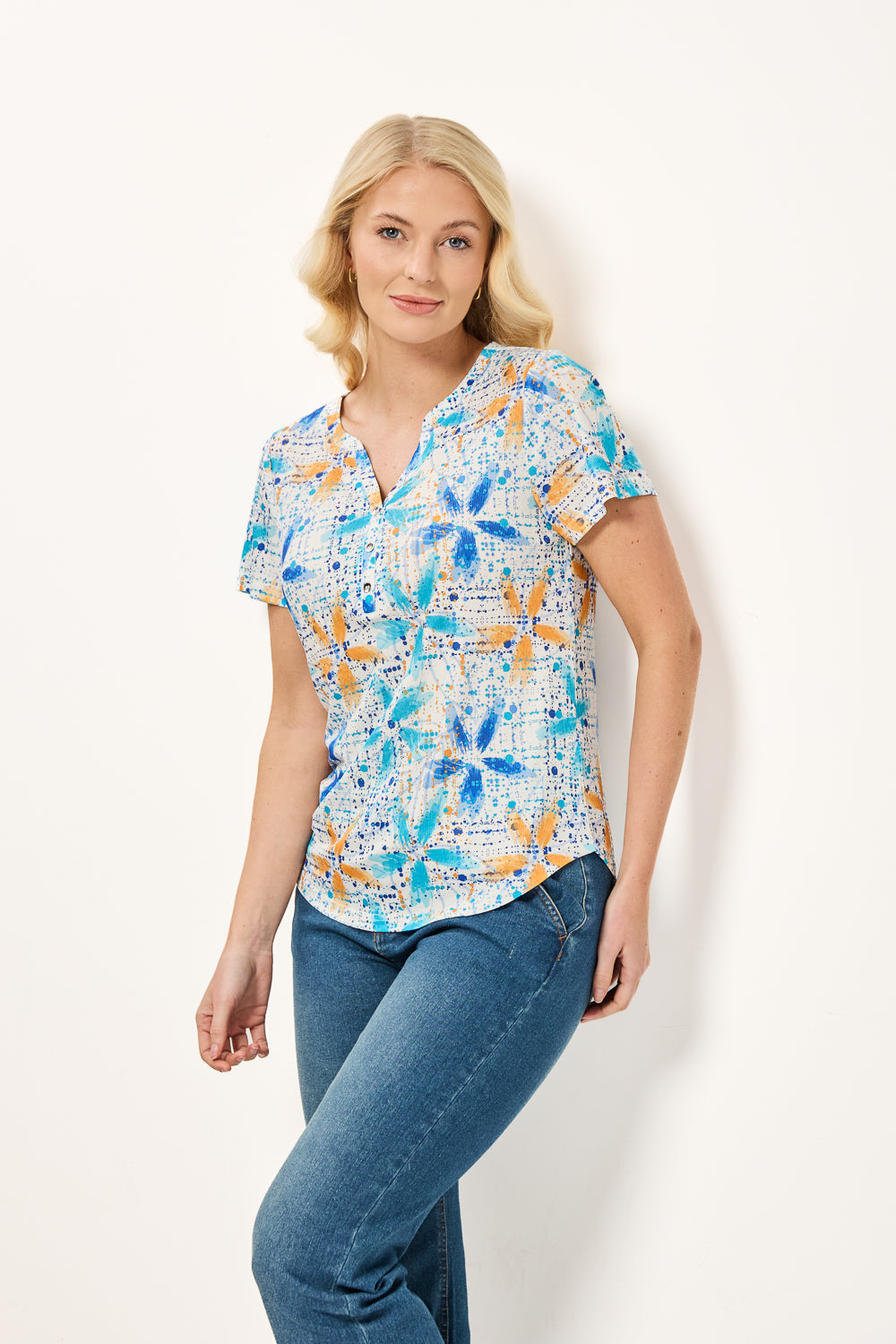 Floral Splash Print Top