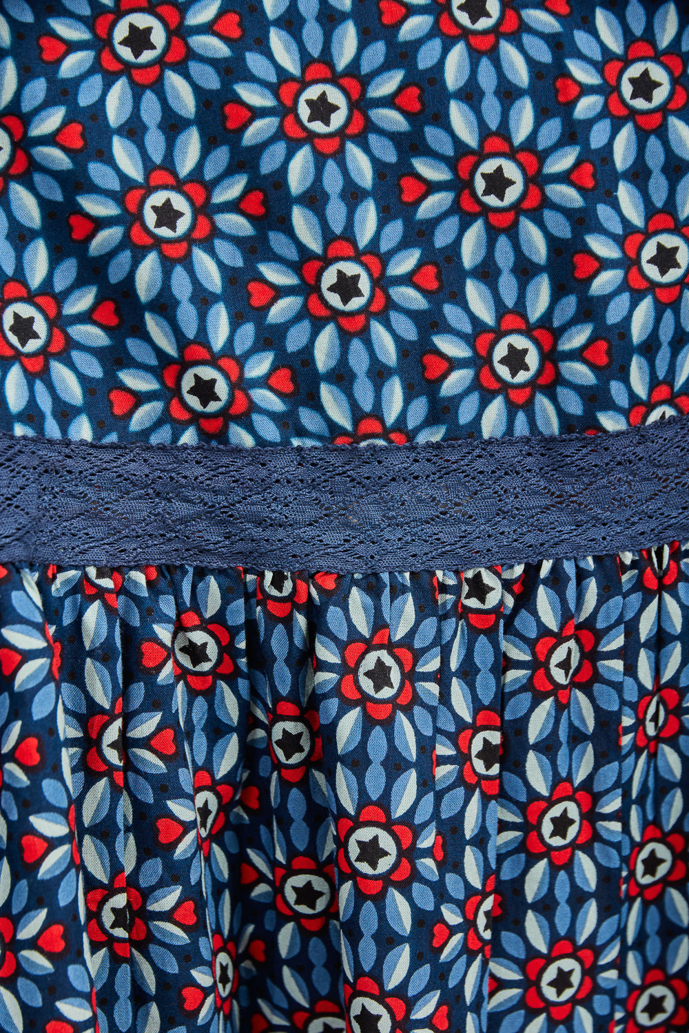 Daisy Print Flared Midi Dress