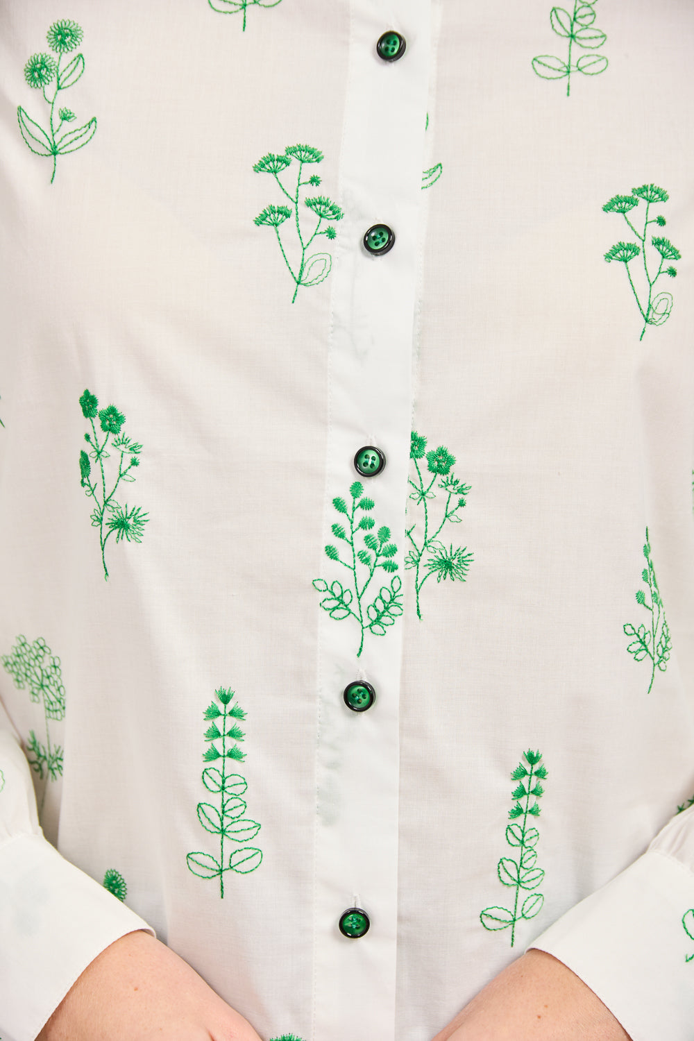 Embroidered Floral Cotton Shirt