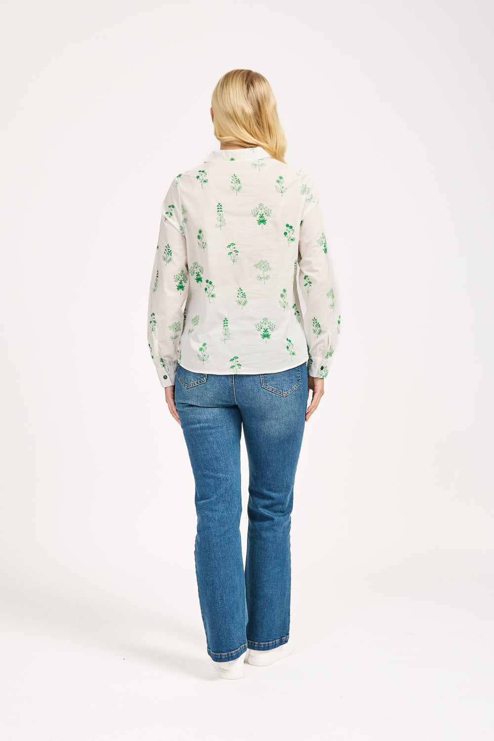 Embroidered Floral Cotton Shirt