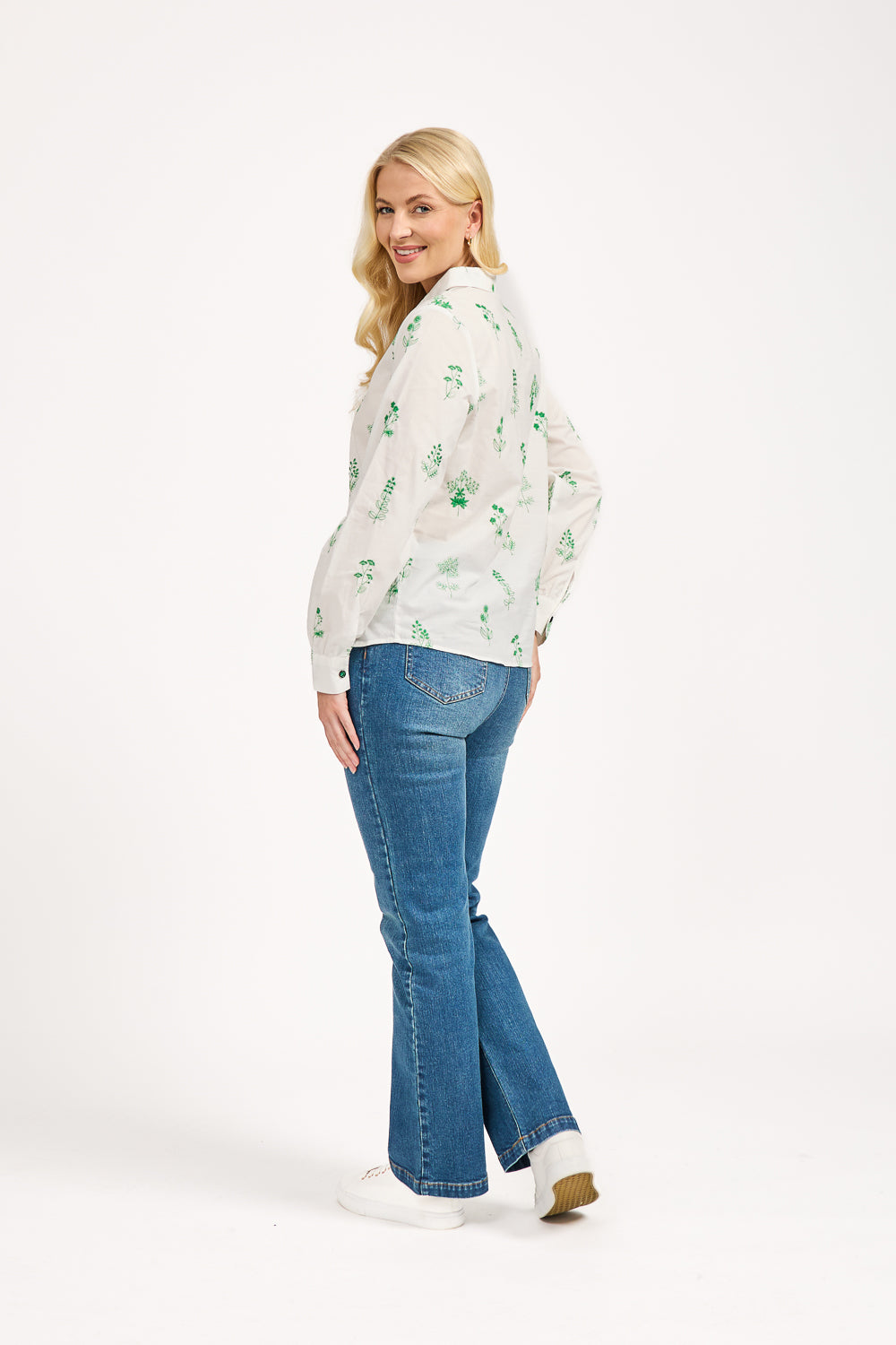 Embroidered Floral Cotton Shirt