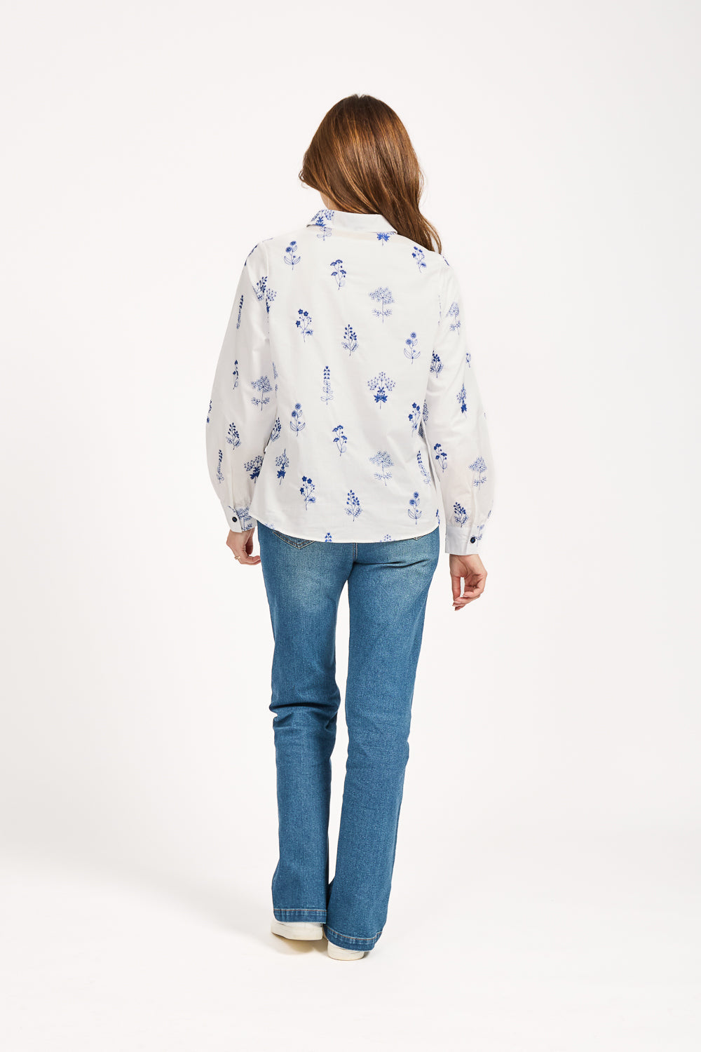 Embroidered Floral Cotton Shirt