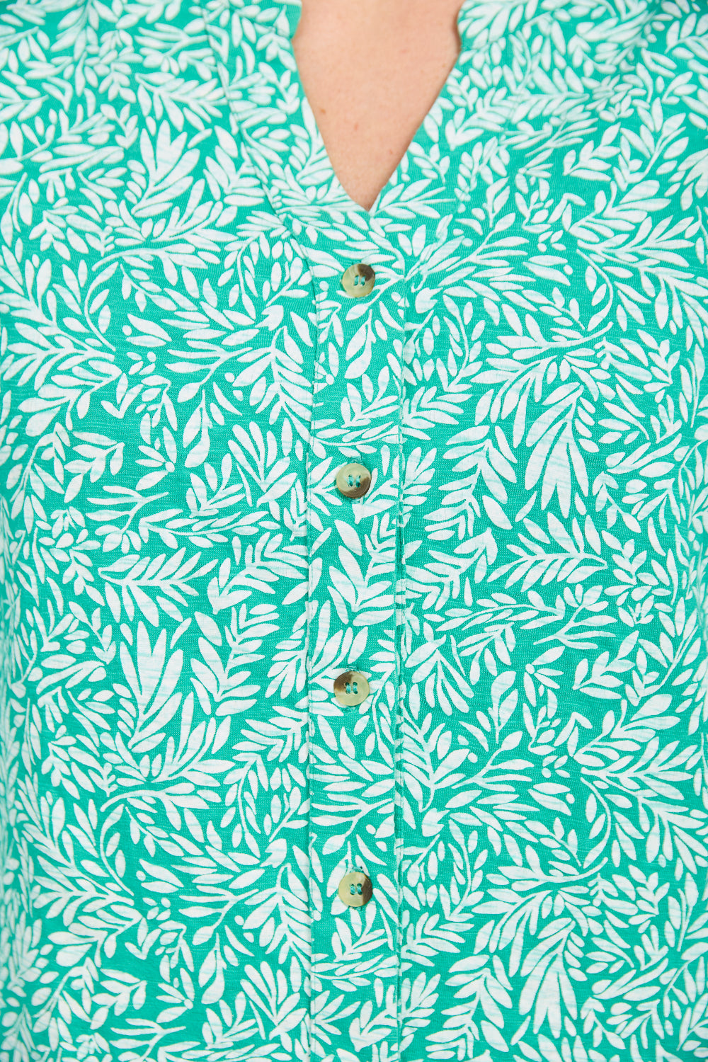 Leaf Print Cotton Shirt