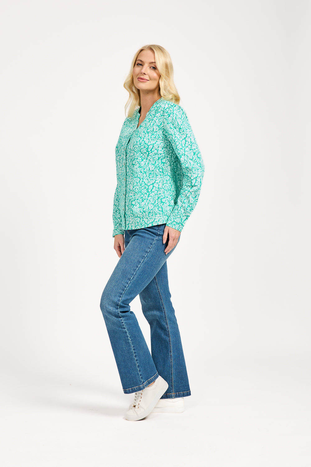Leaf Print Cotton Shirt