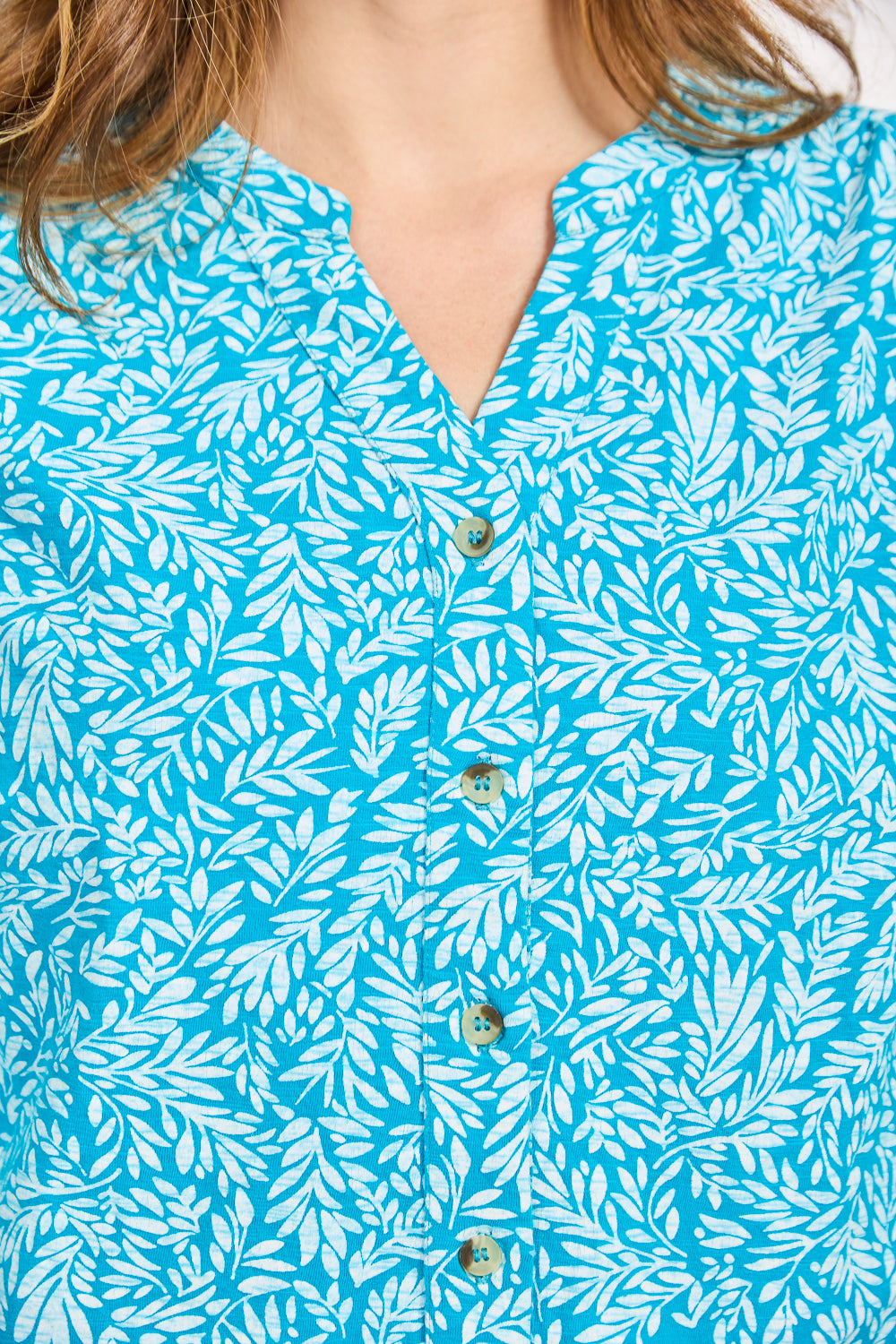 Leaf Print Cotton Shirt