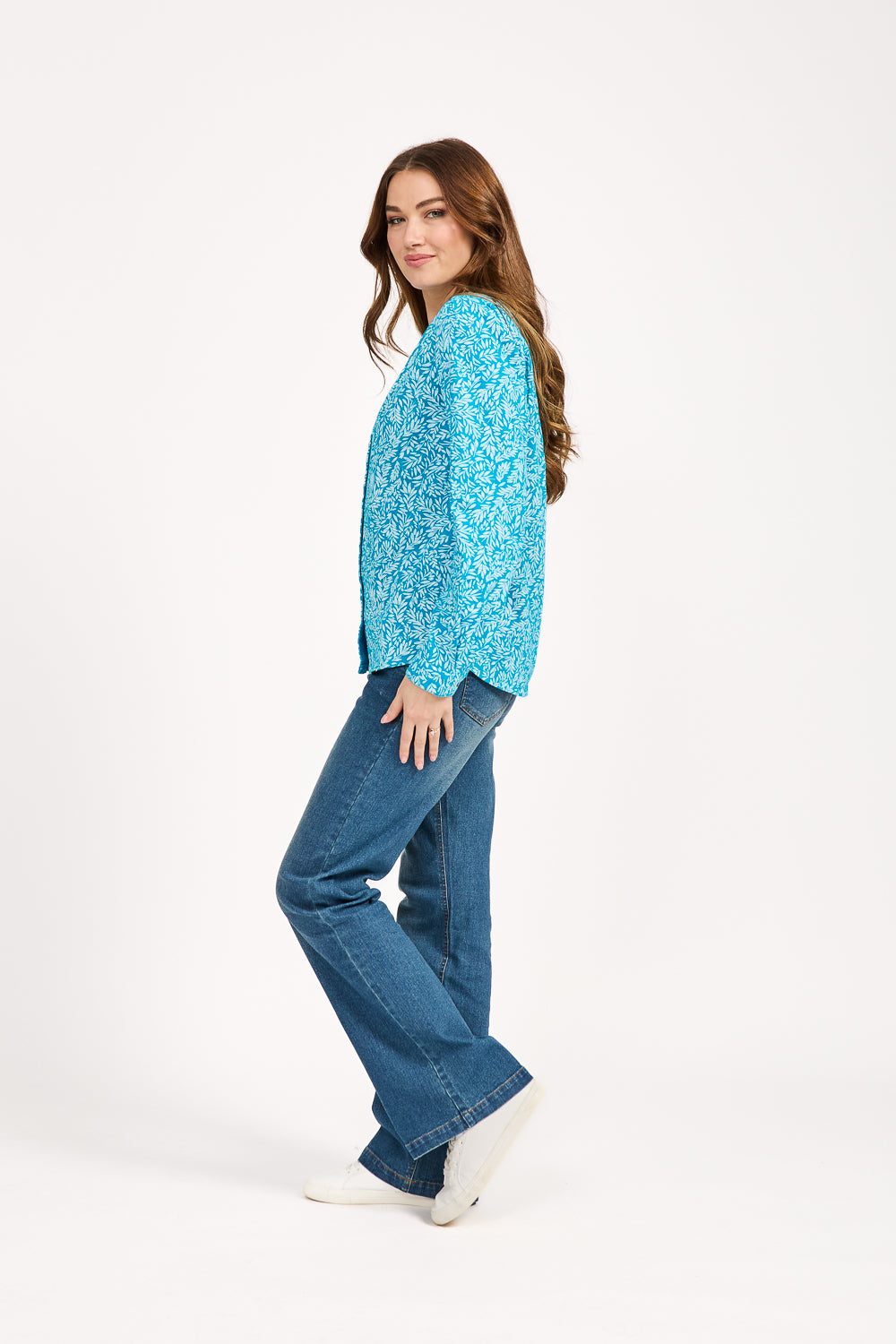 Leaf Print Cotton Shirt