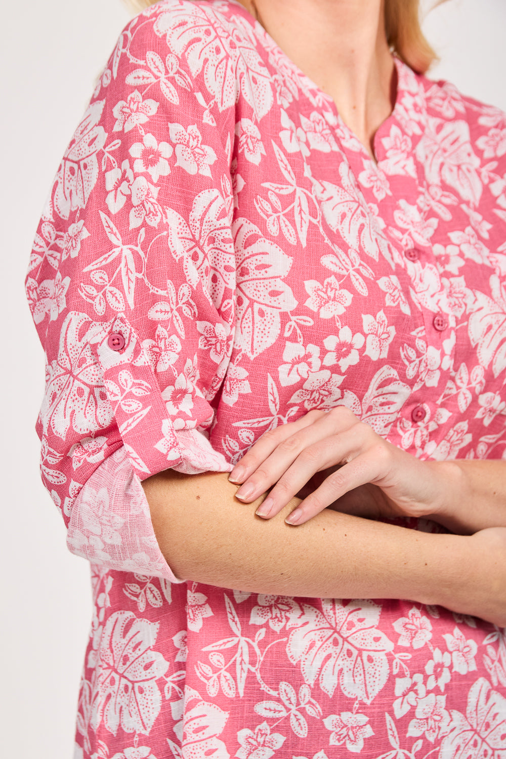 Leaf Print Cotton Shirt