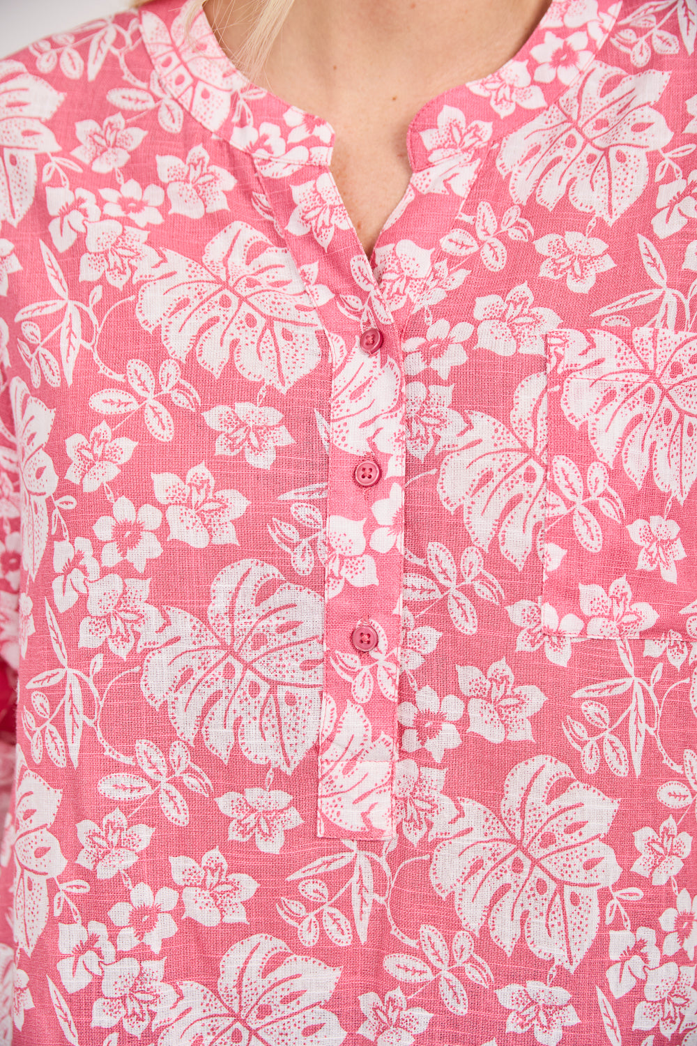 Leaf Print Cotton Shirt