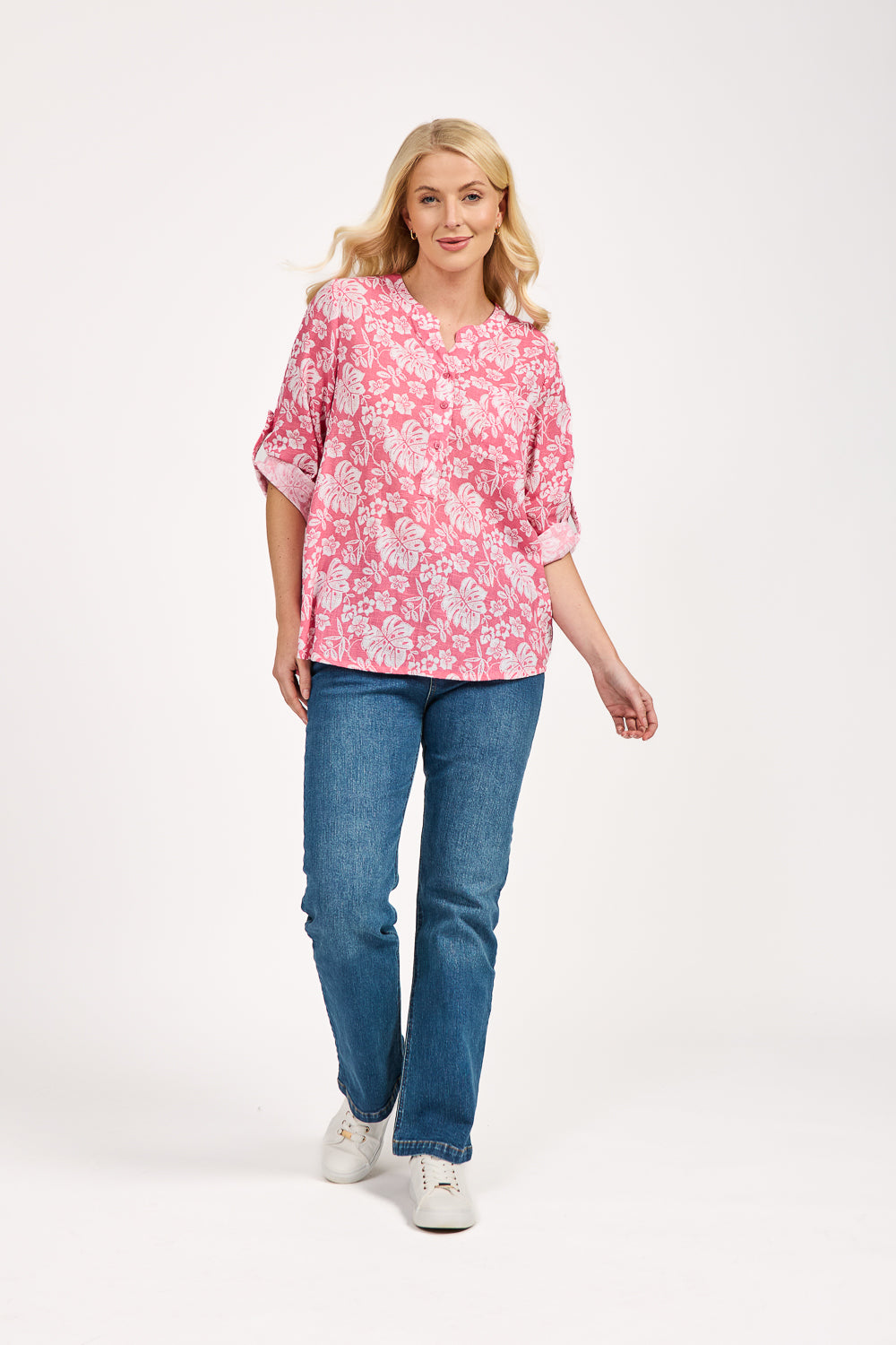 Leaf Print Cotton Shirt