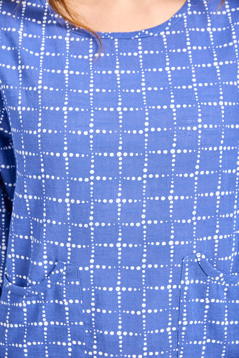 Dotted Check Print Top
