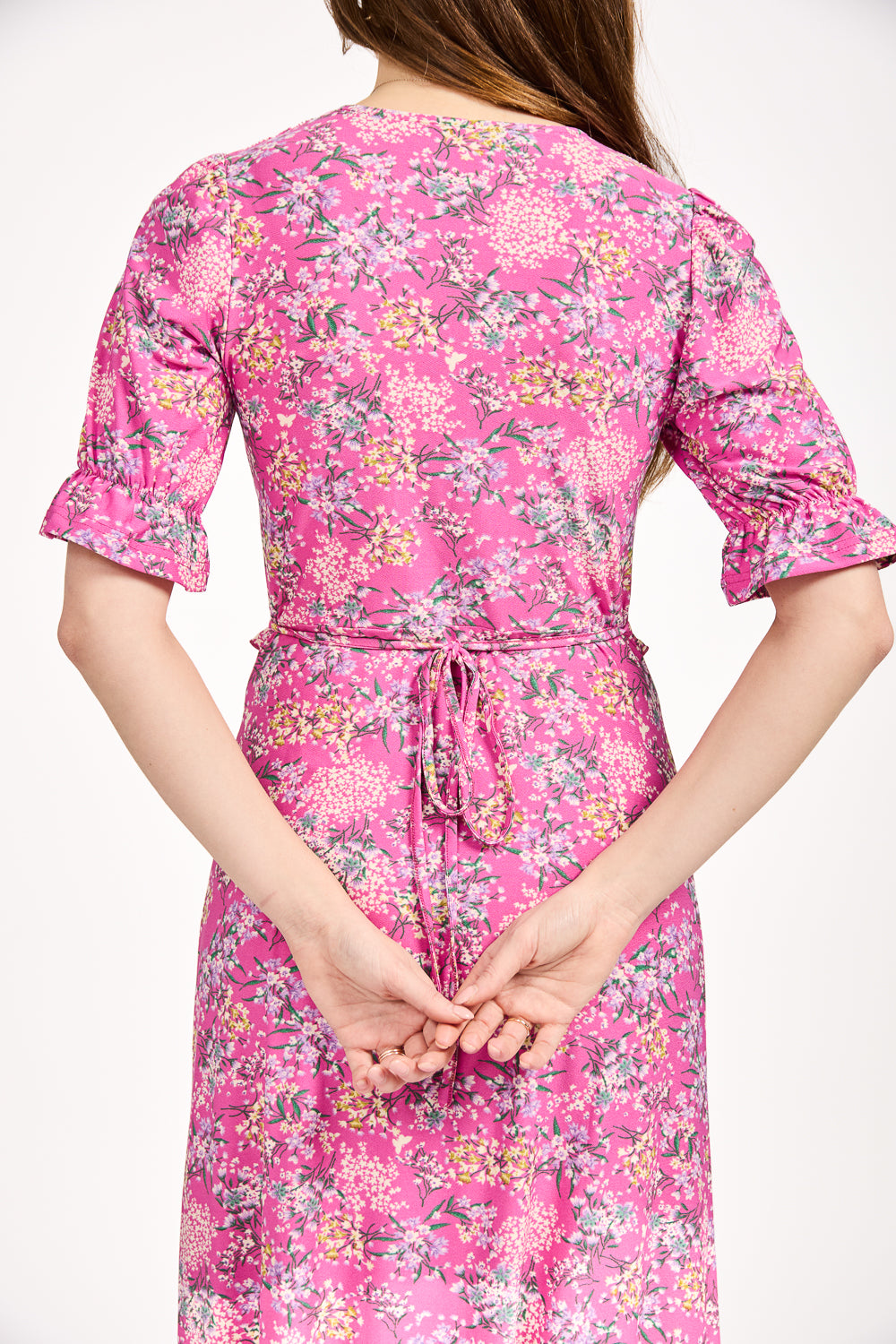 Ditsy Print Tie Front Dress