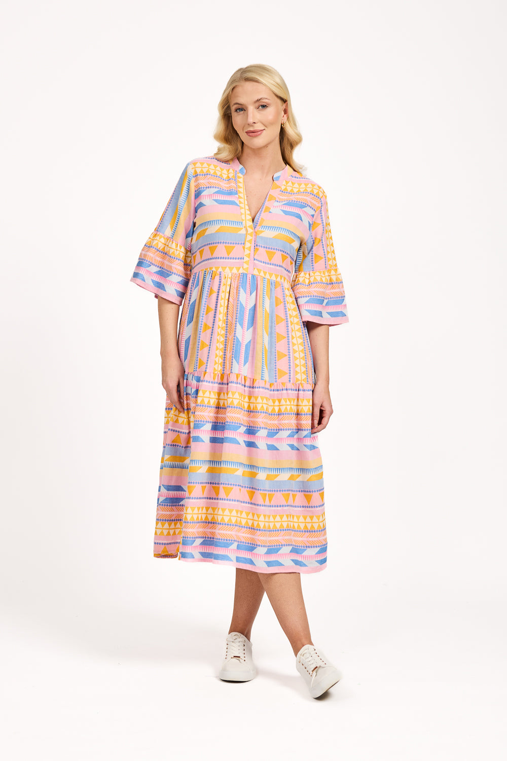Aztec Print Midi Dress