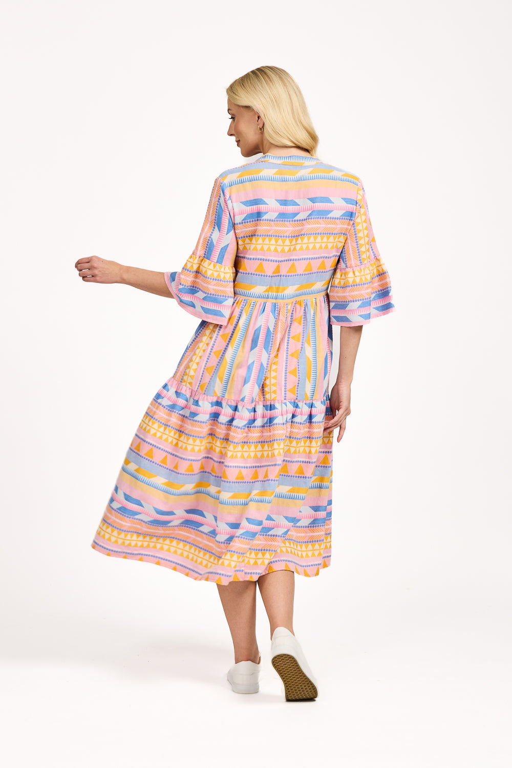 Aztec Print Midi Dress