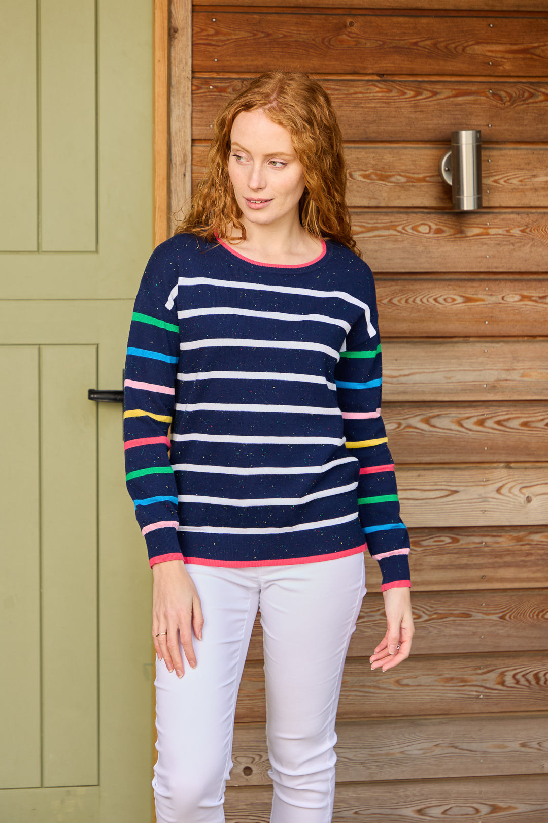 Striped Speckled Knit Jumper
