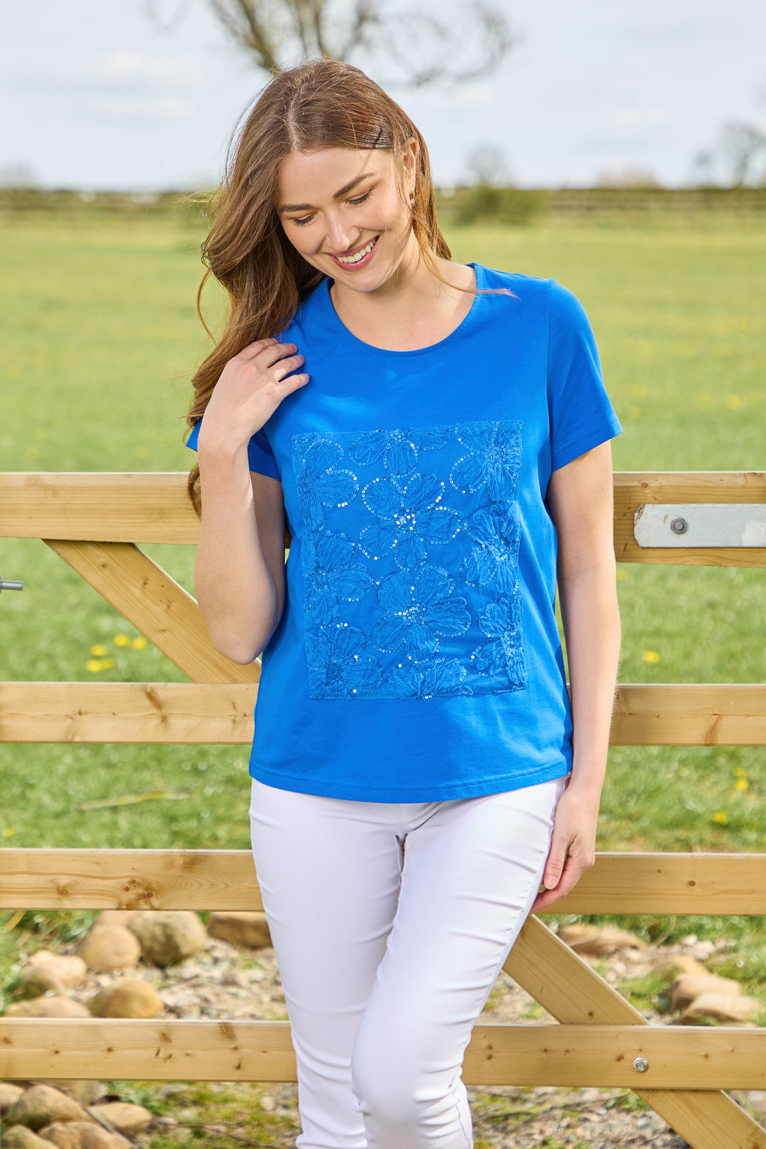 Flower Appliqué Top